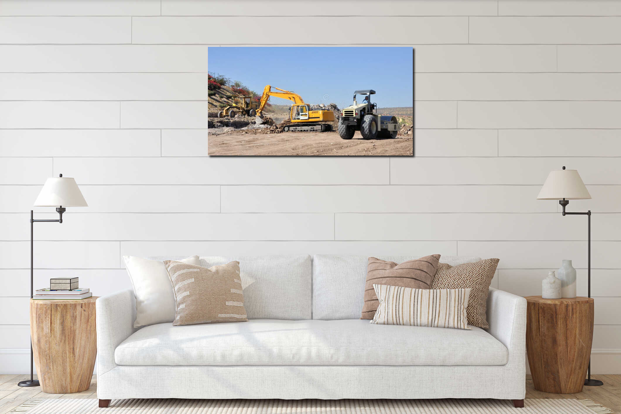 Canvas hanging interior mockup