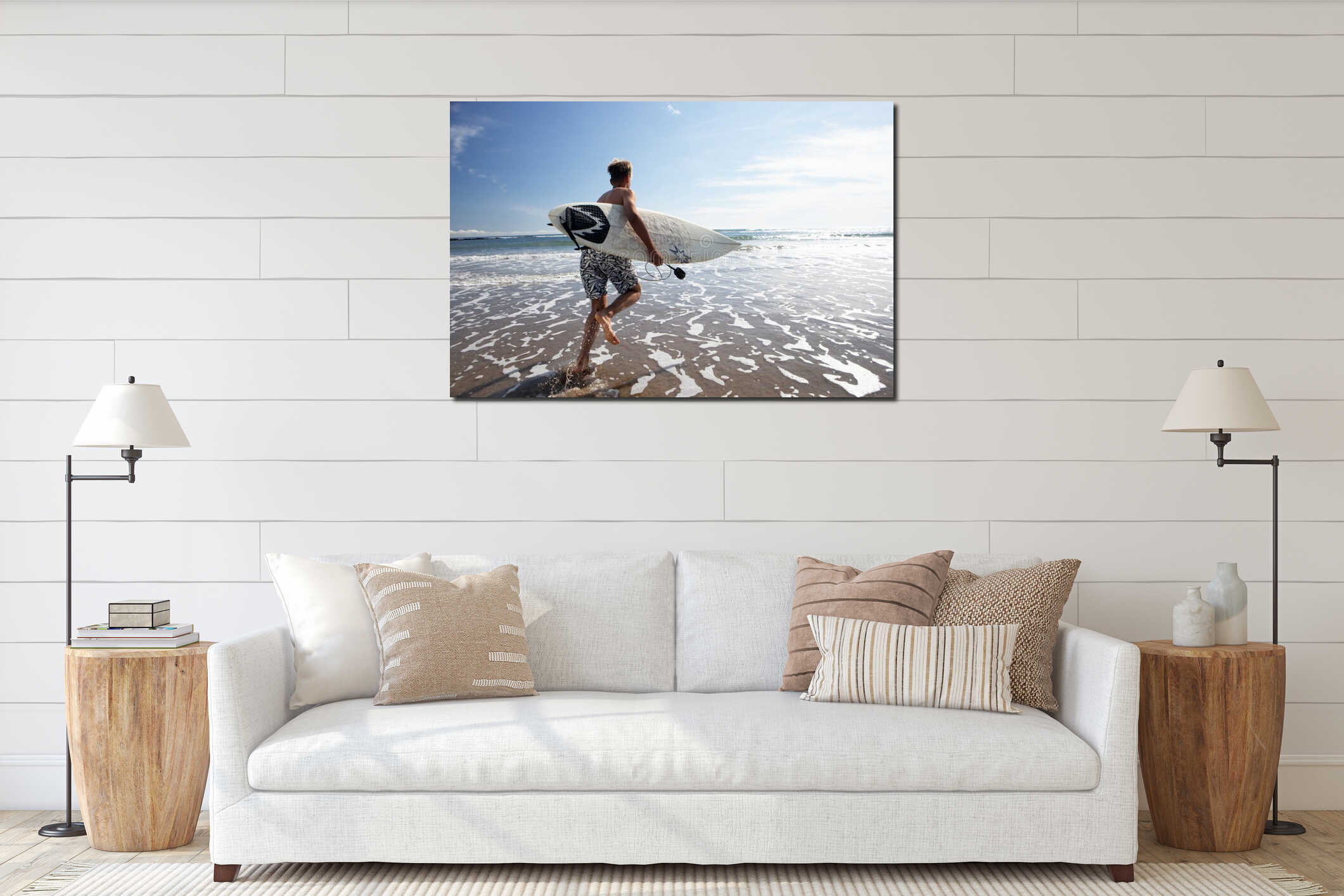 Canvas hanging interior mockup