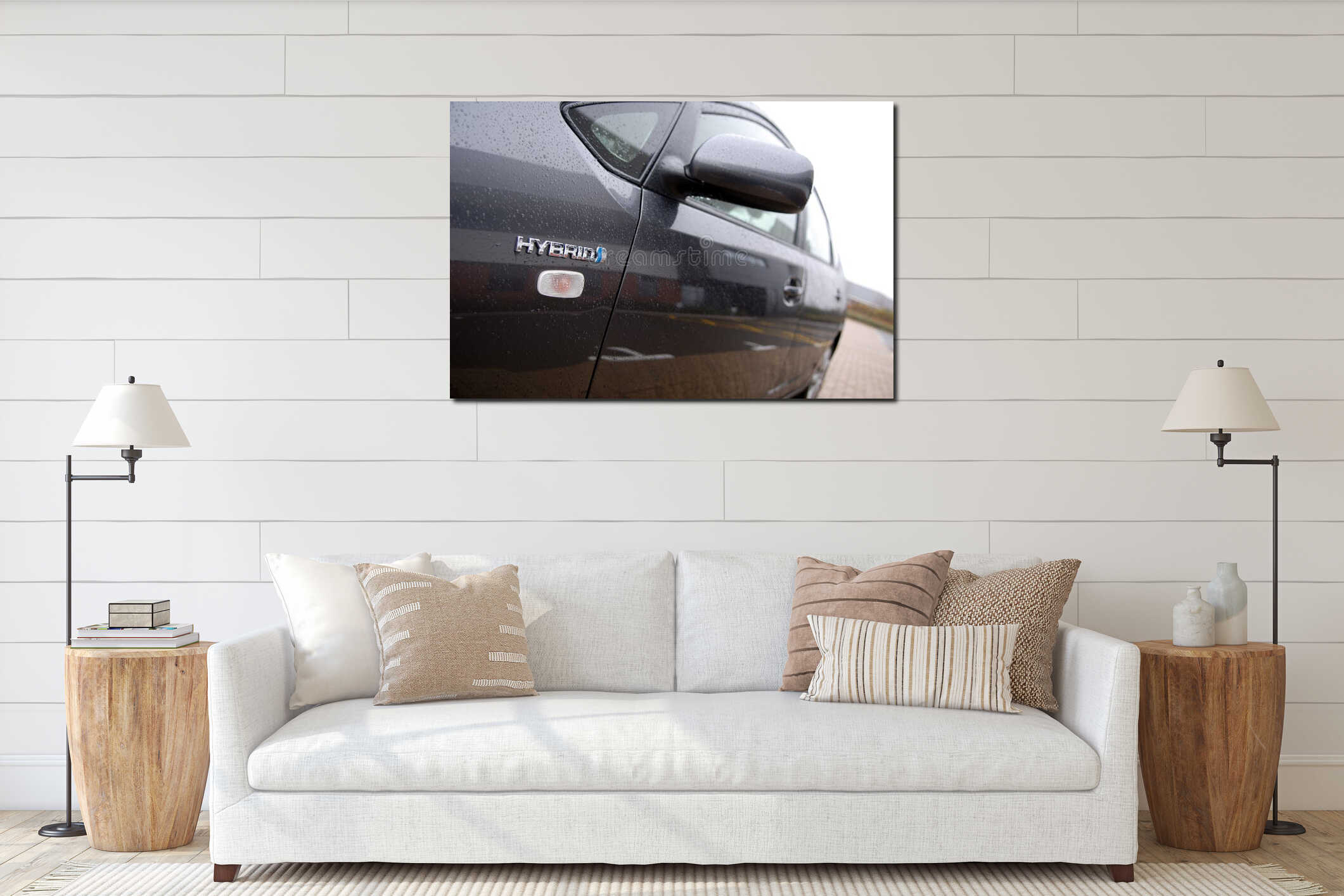 Canvas hanging interior mockup