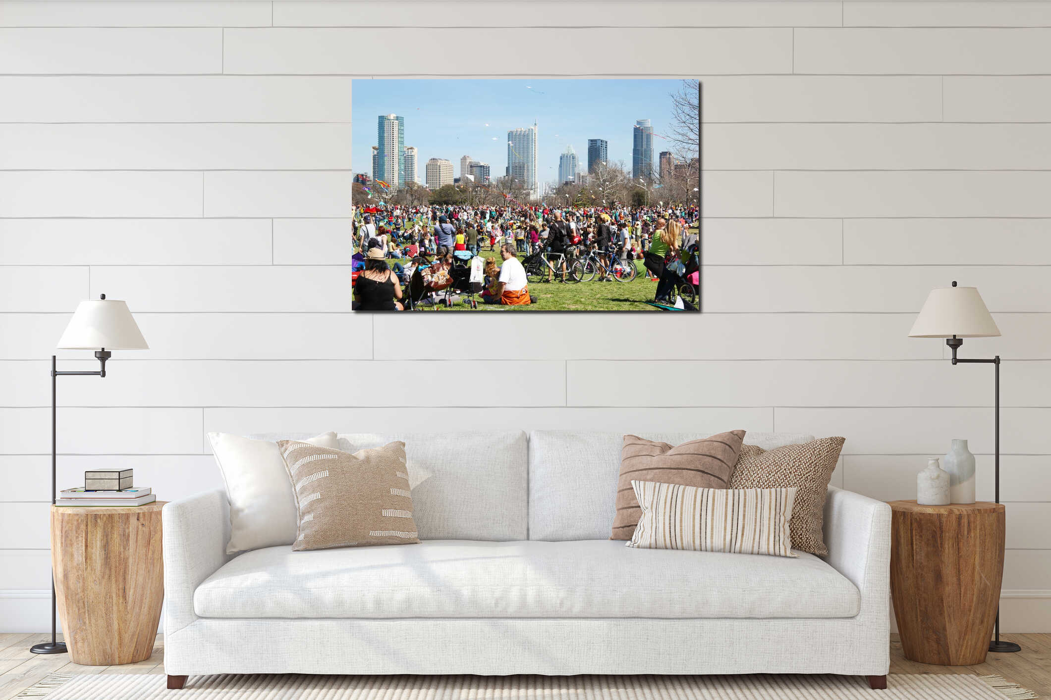 Canvas hanging interior mockup