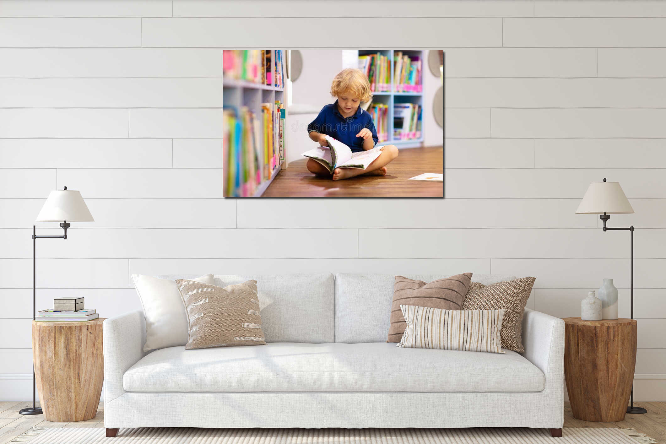 Canvas hanging interior mockup