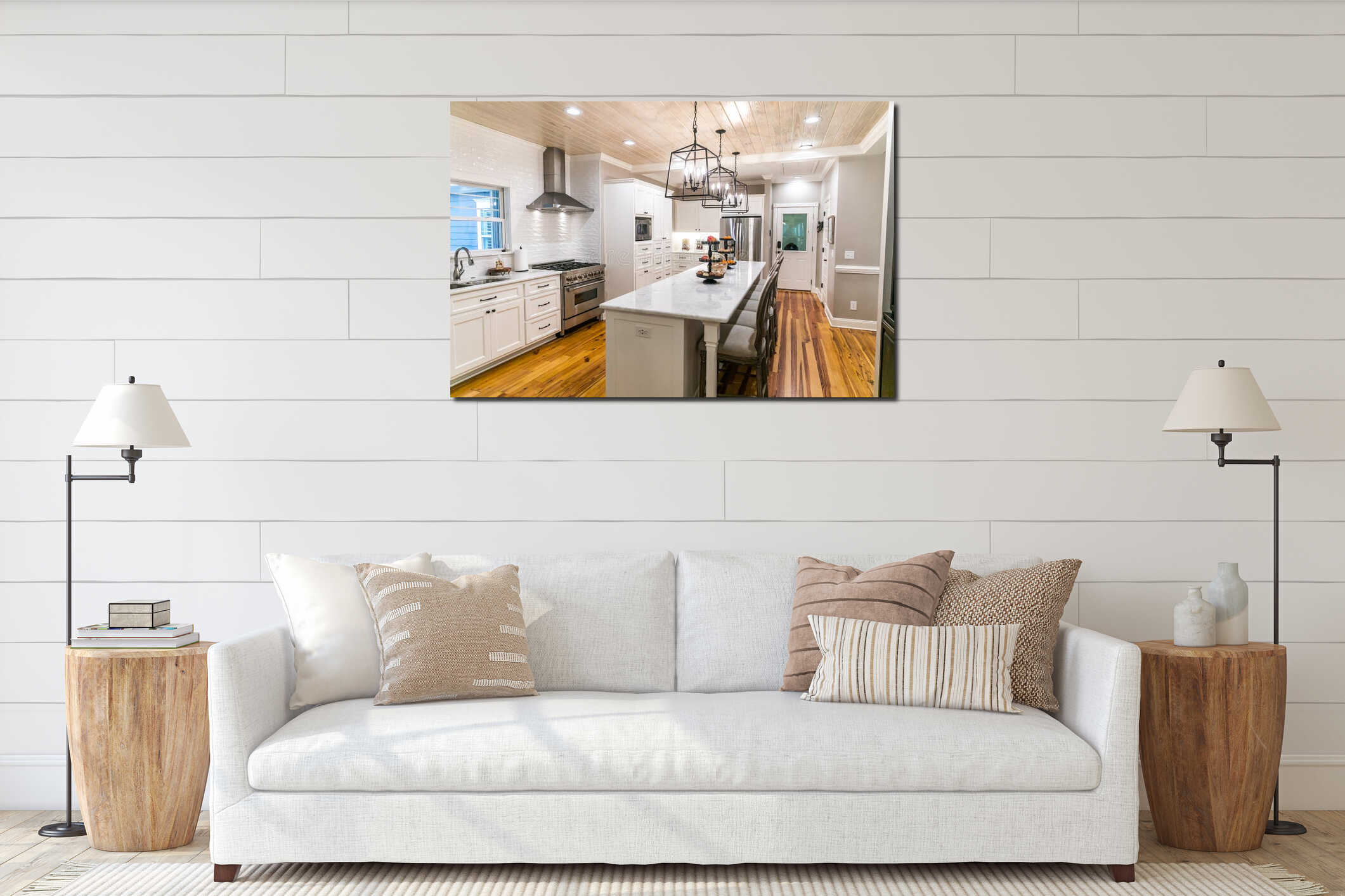 Canvas hanging interior mockup