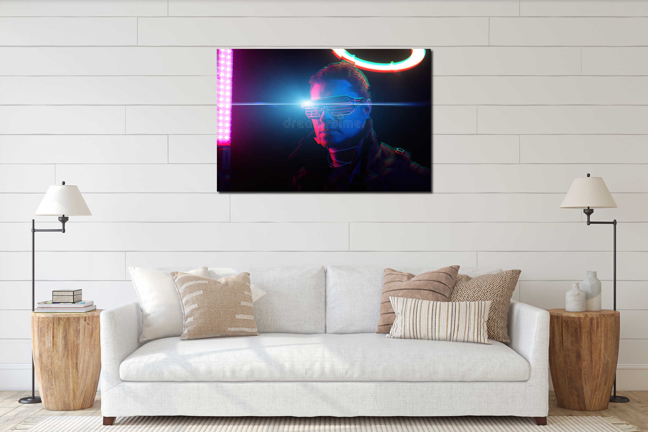 Canvas hanging interior mockup