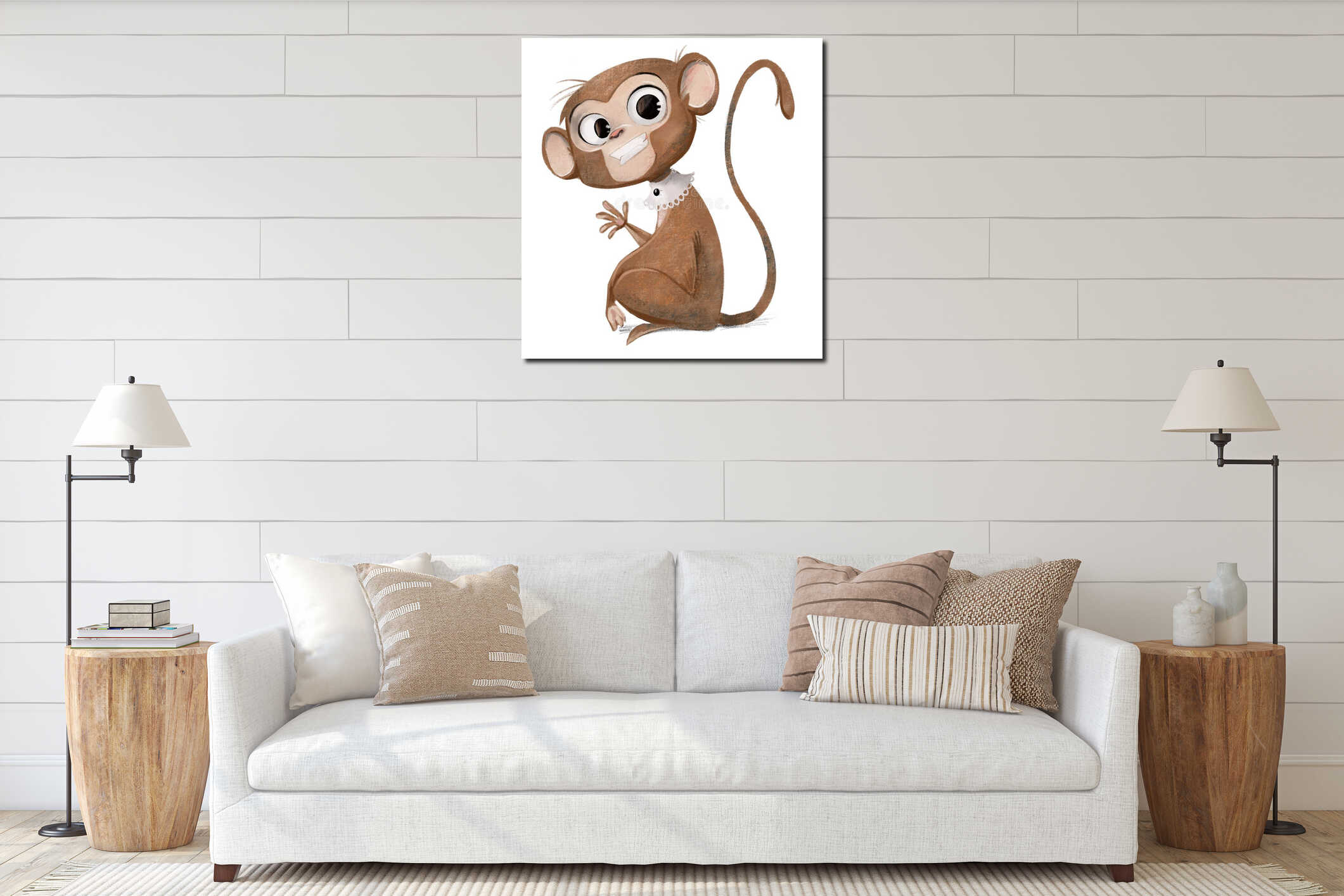 Canvas hanging interior mockup