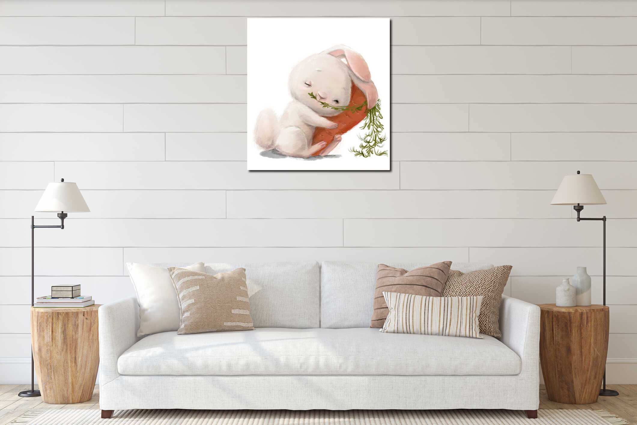 Canvas hanging interior mockup