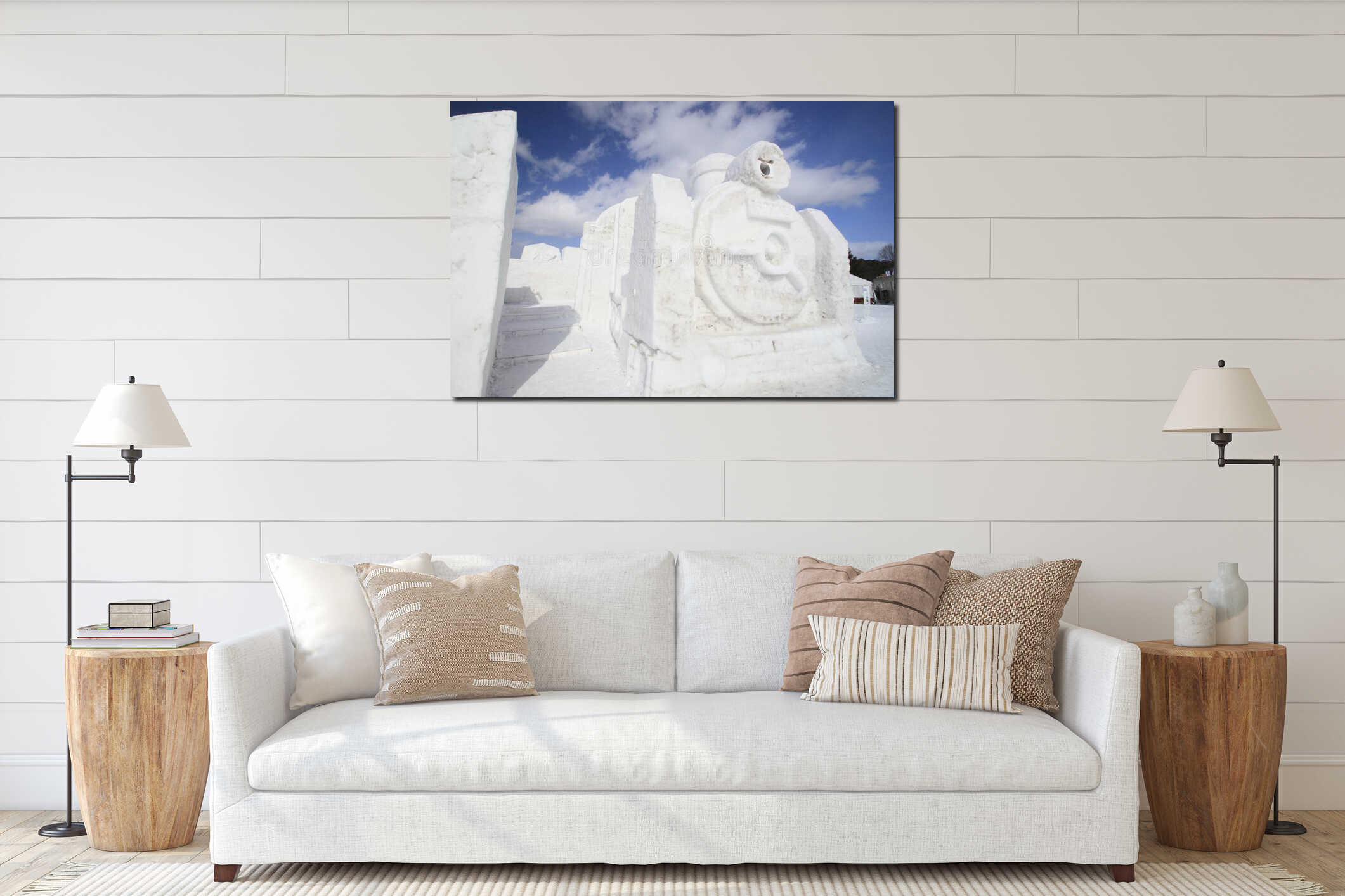 Canvas hanging interior mockup