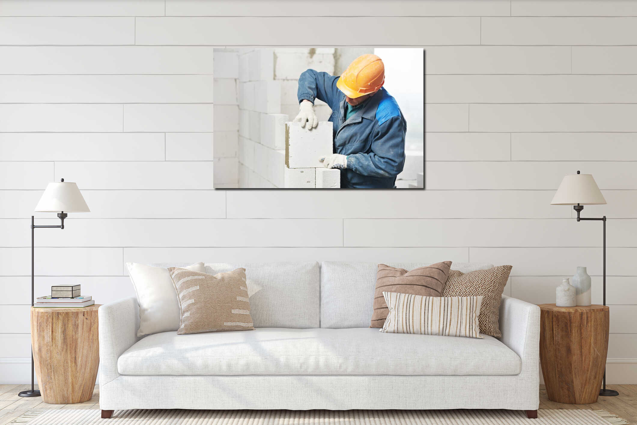 Canvas hanging interior mockup