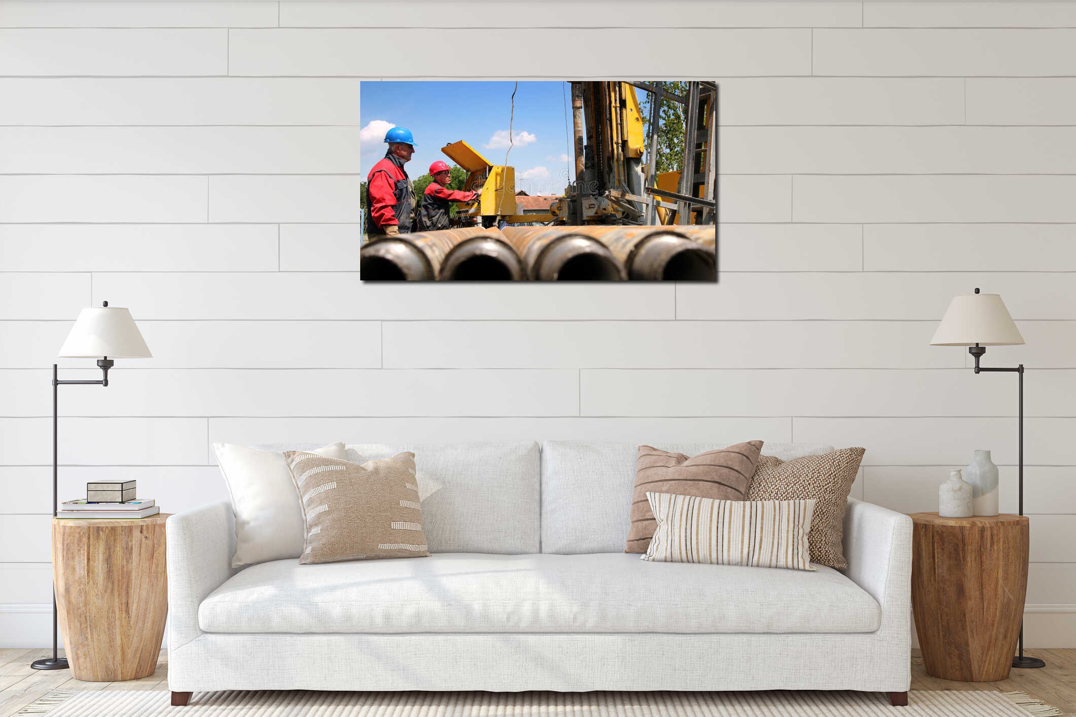 Canvas hanging interior mockup