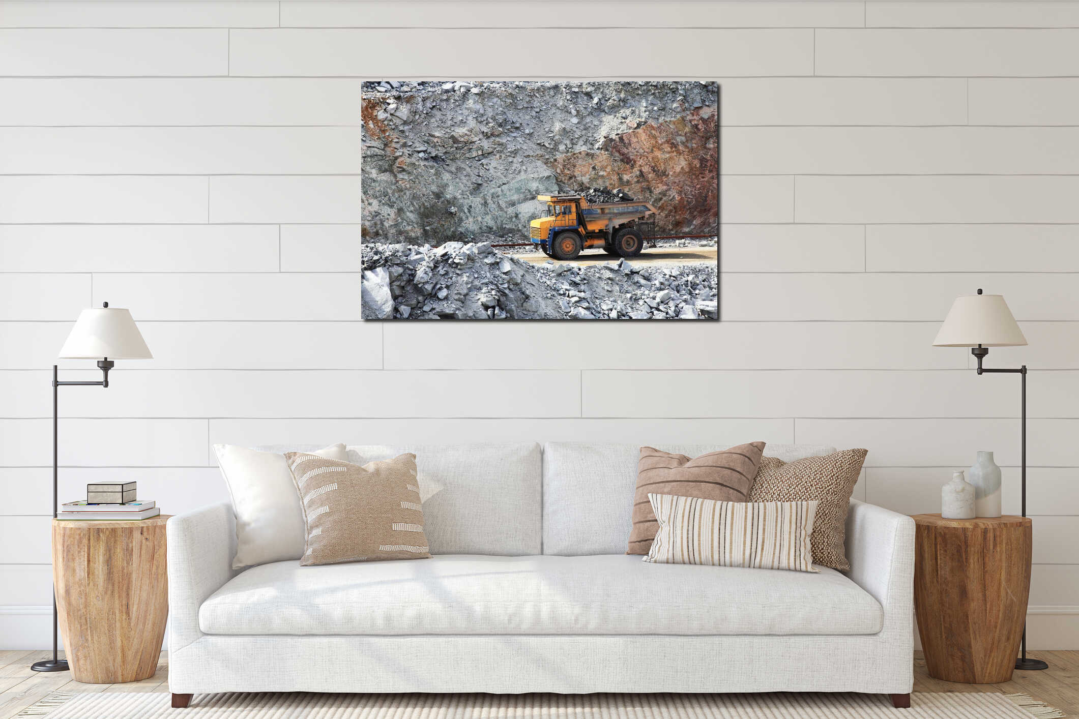 Canvas hanging interior mockup