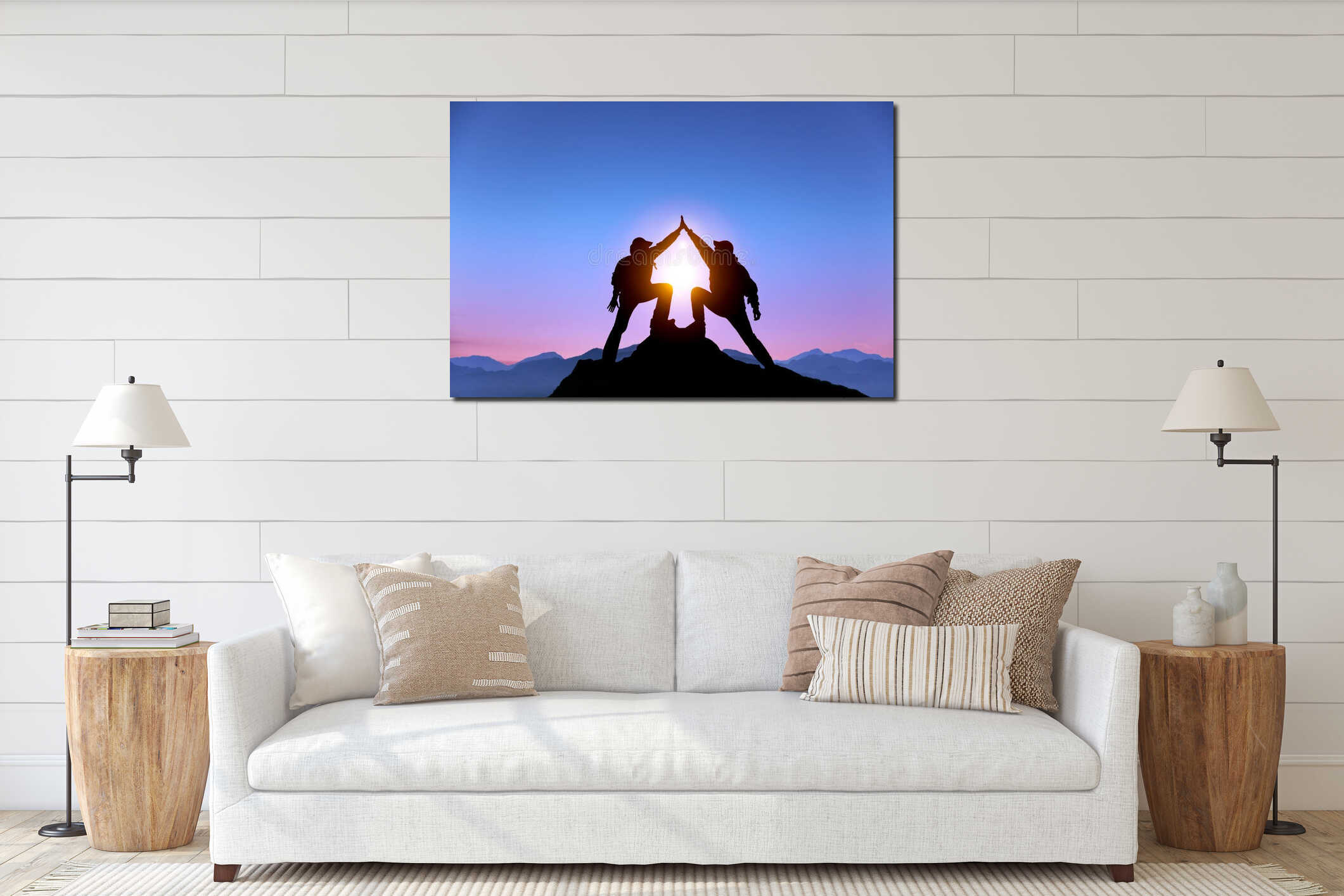 Canvas hanging interior mockup