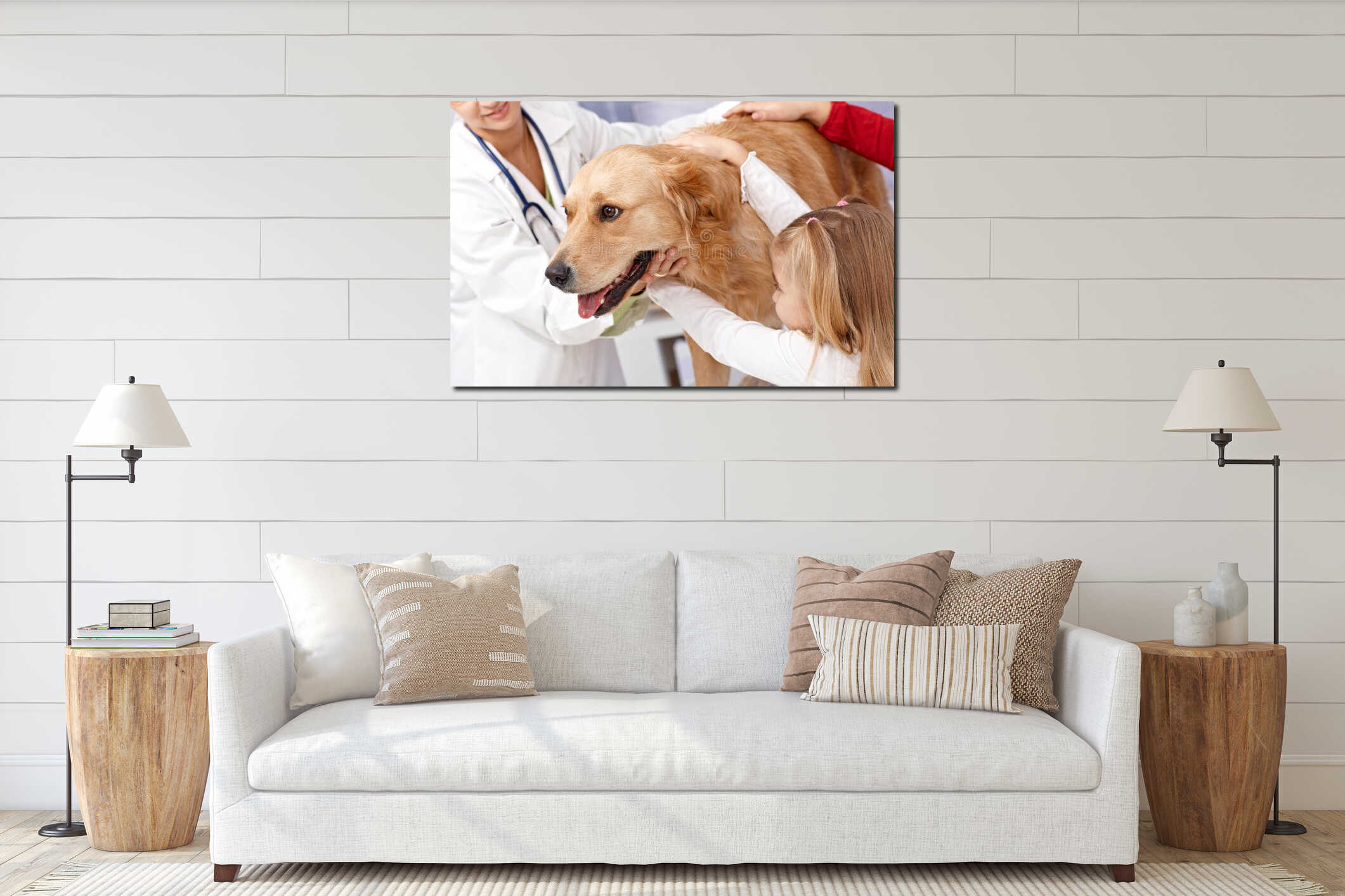 Canvas hanging interior mockup