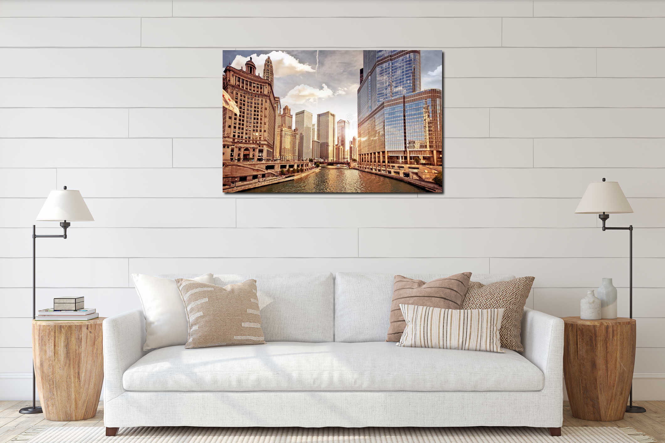 Canvas hanging interior mockup