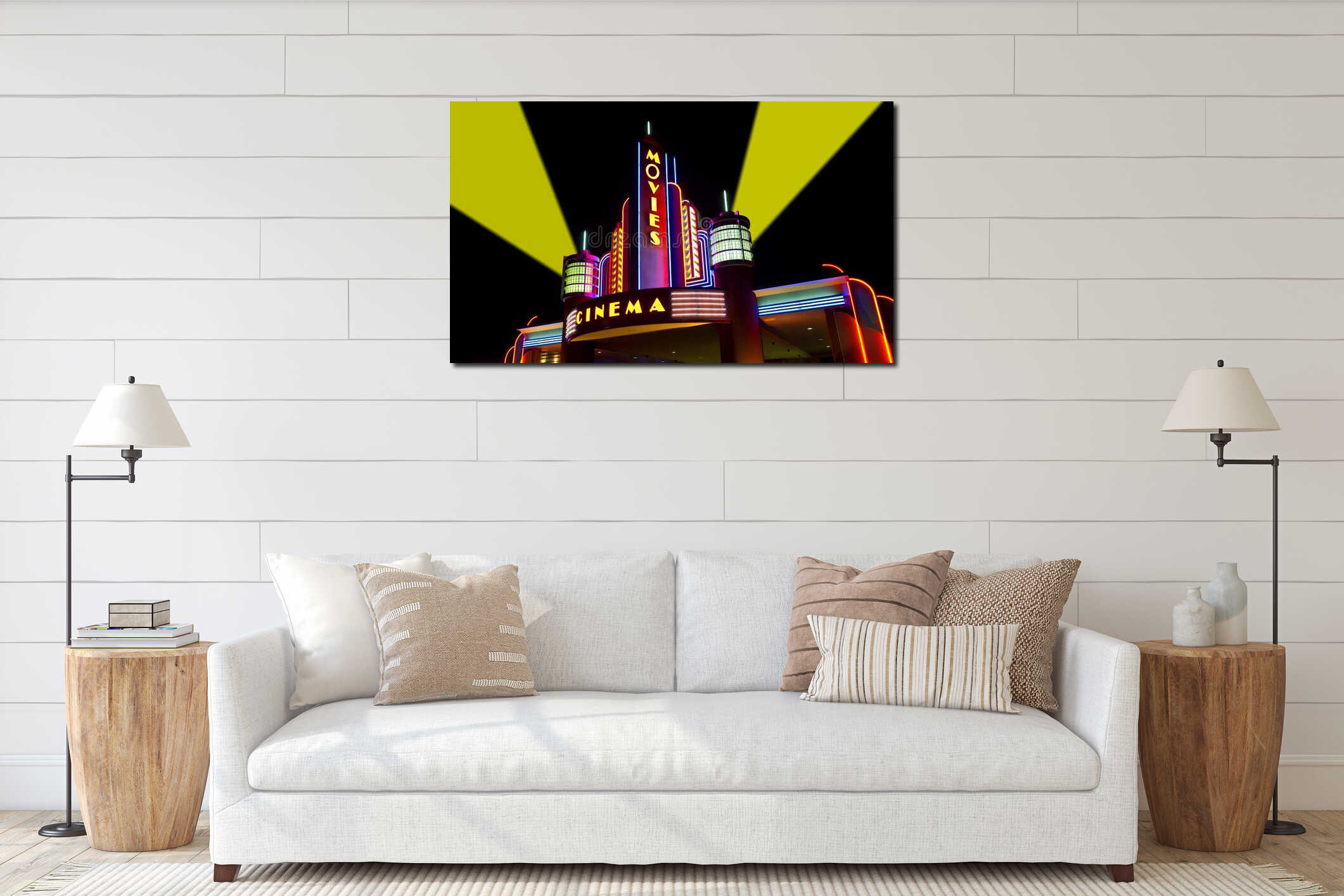 Canvas hanging interior mockup