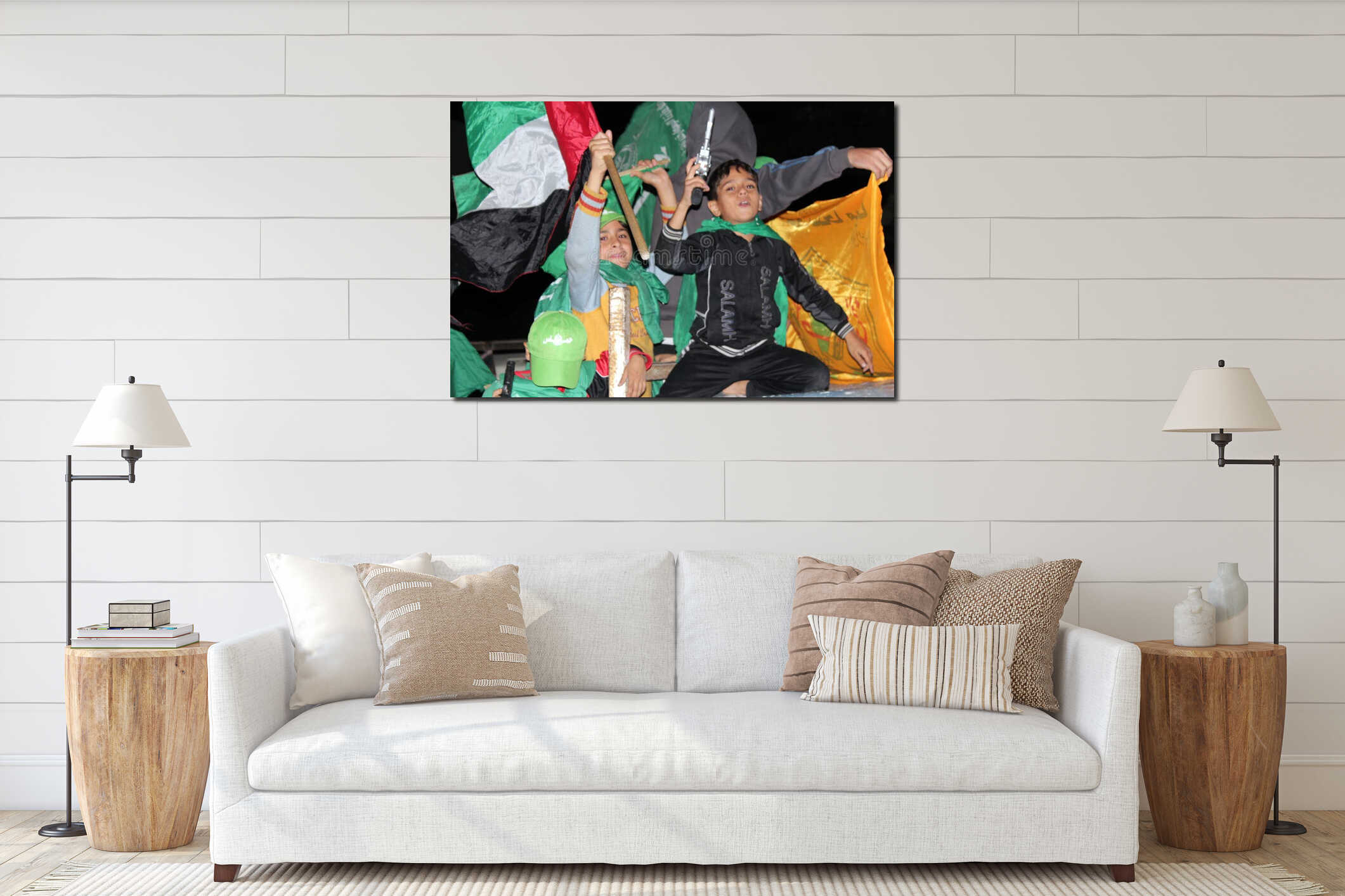 Canvas hanging interior mockup