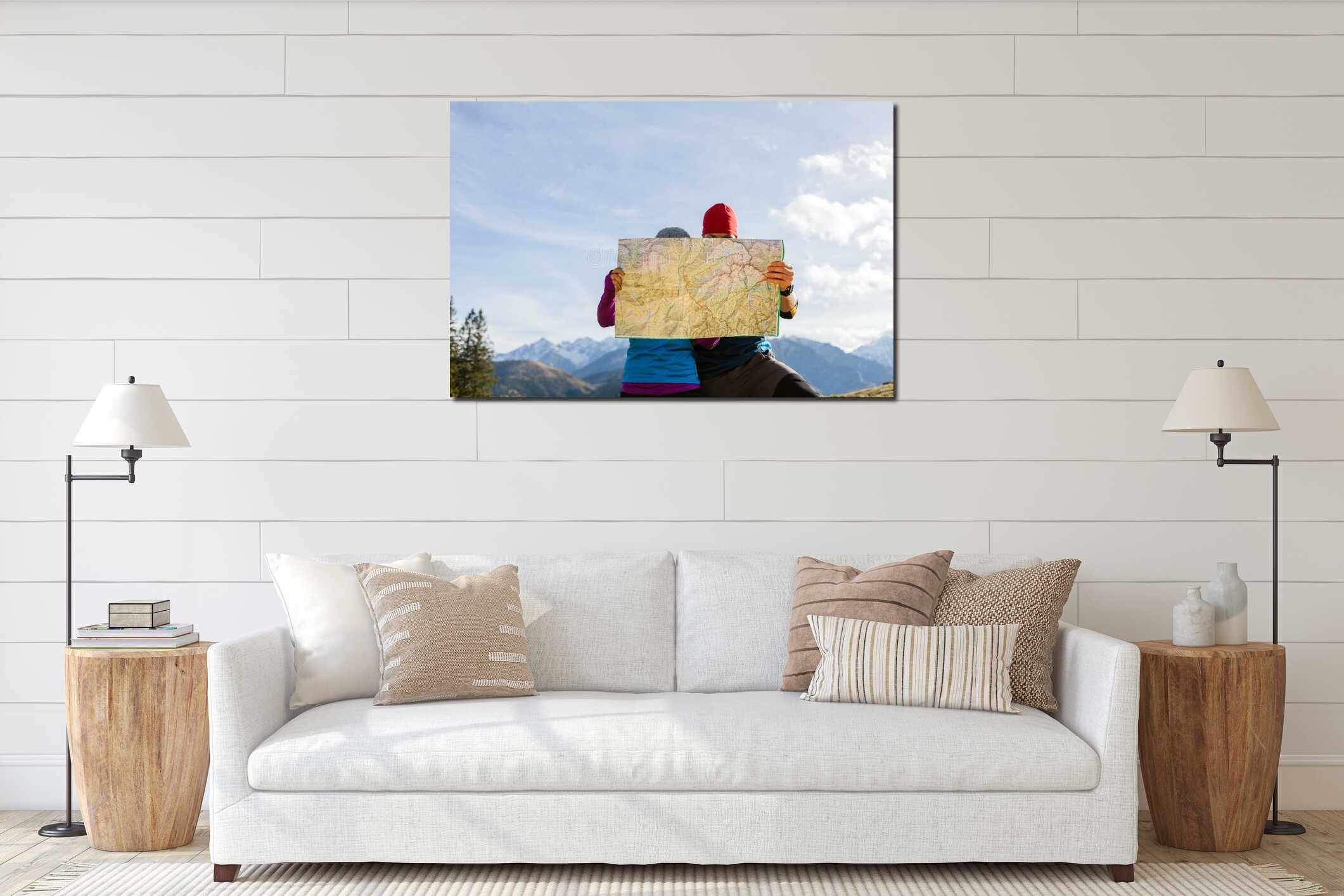 Canvas hanging interior mockup