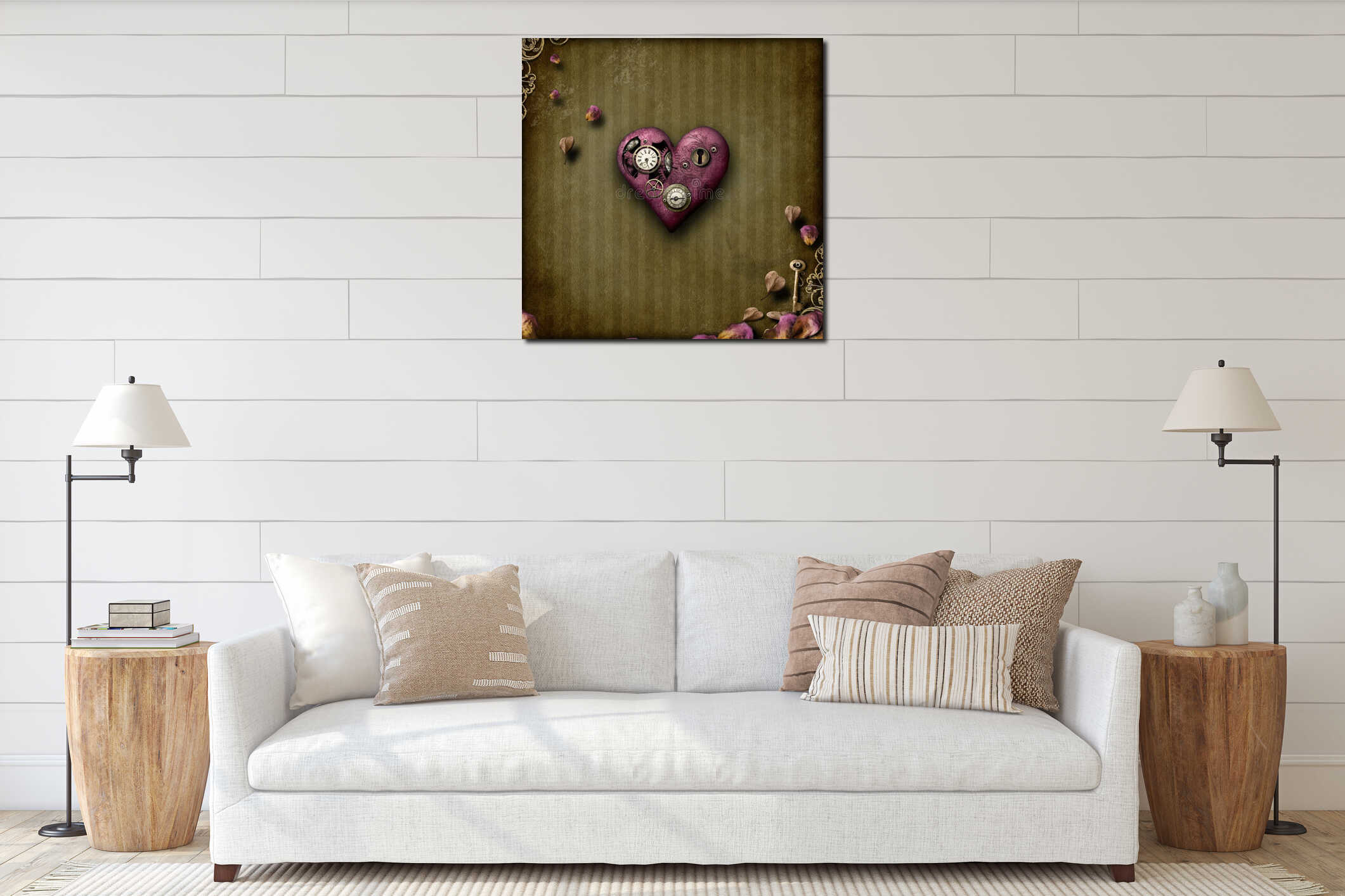 Canvas hanging interior mockup