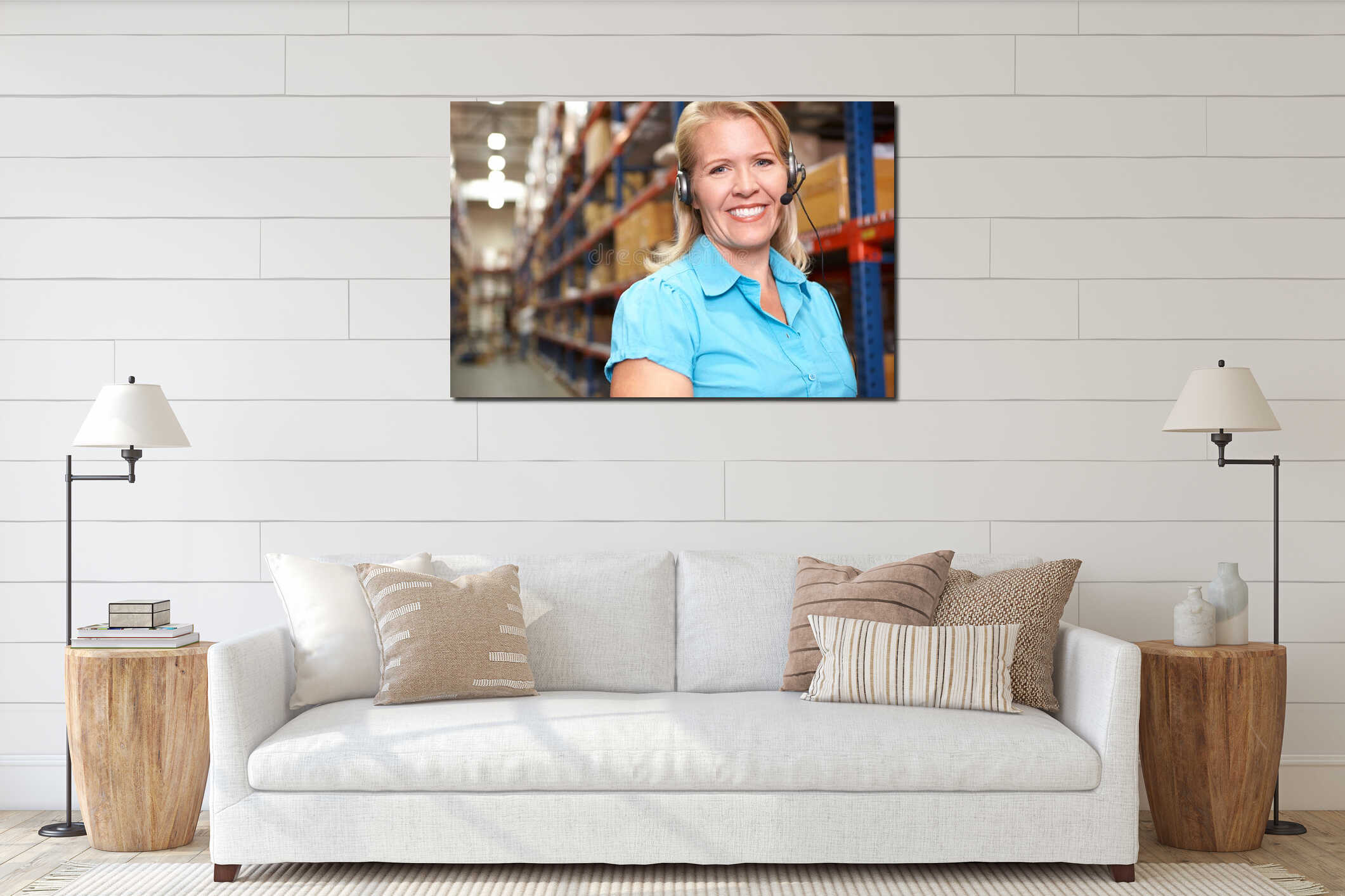 Canvas hanging interior mockup