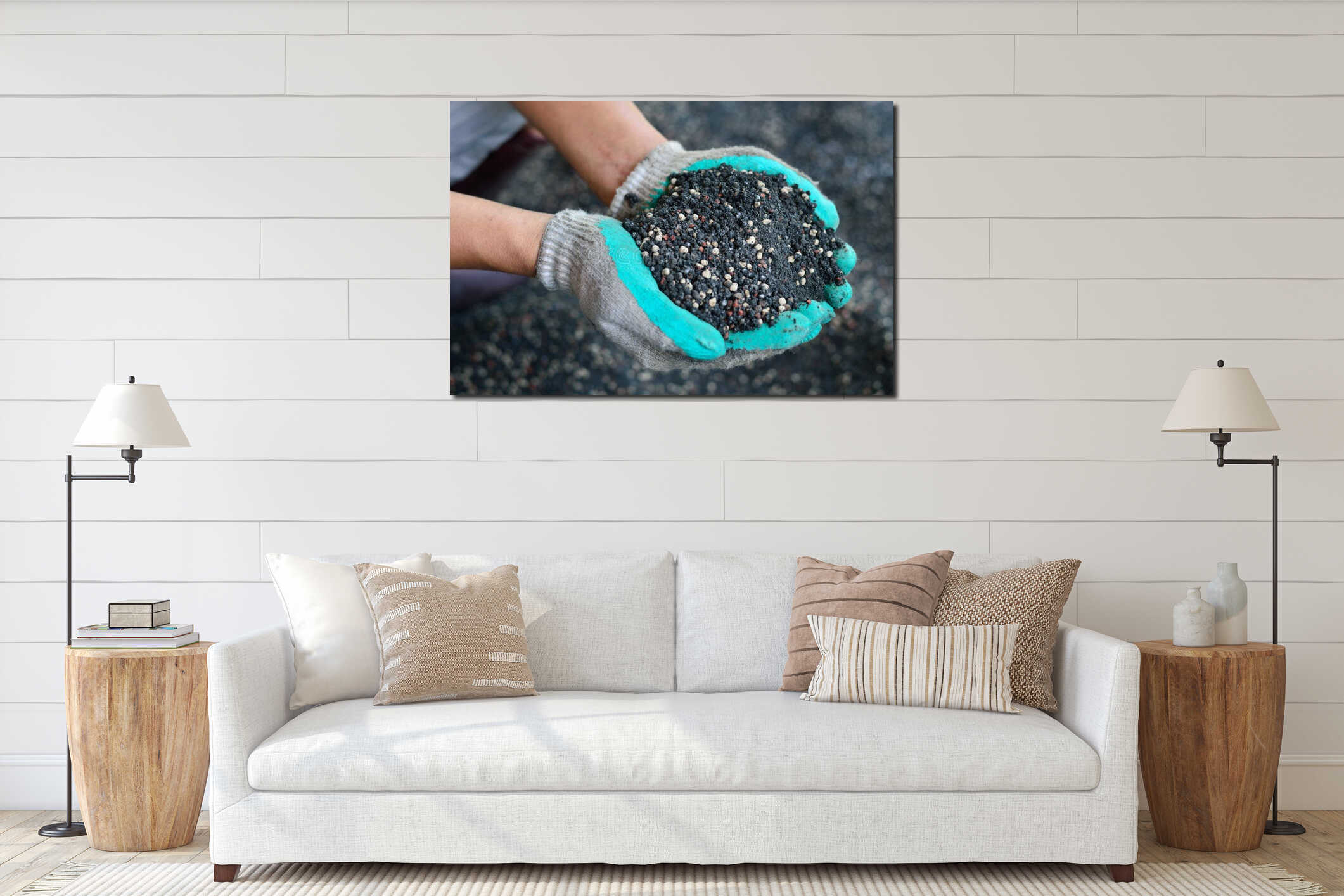 Canvas hanging interior mockup