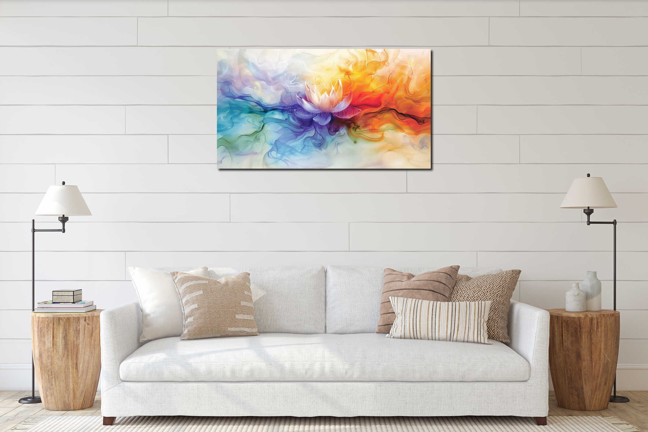 Canvas hanging interior mockup