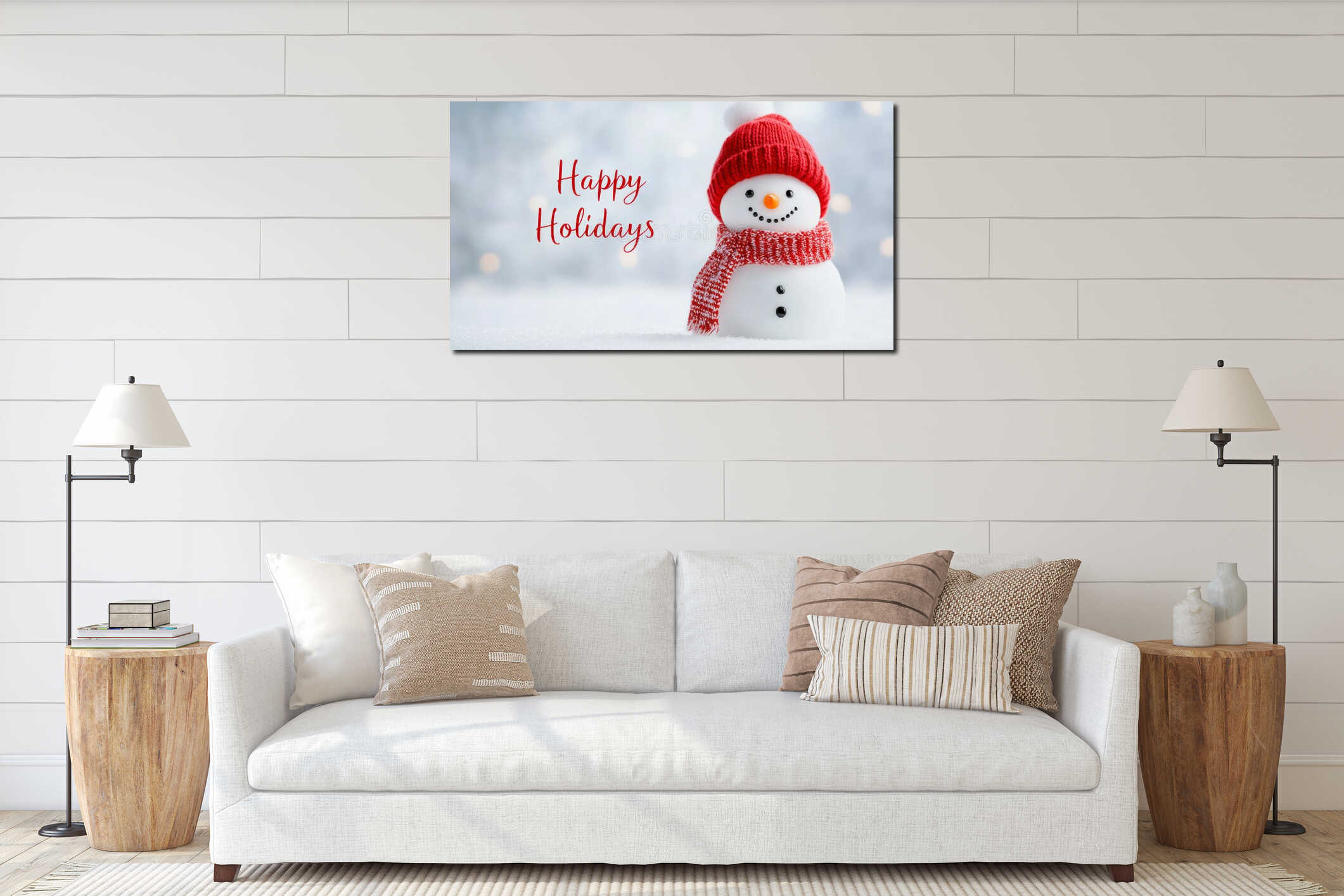 Canvas hanging interior mockup