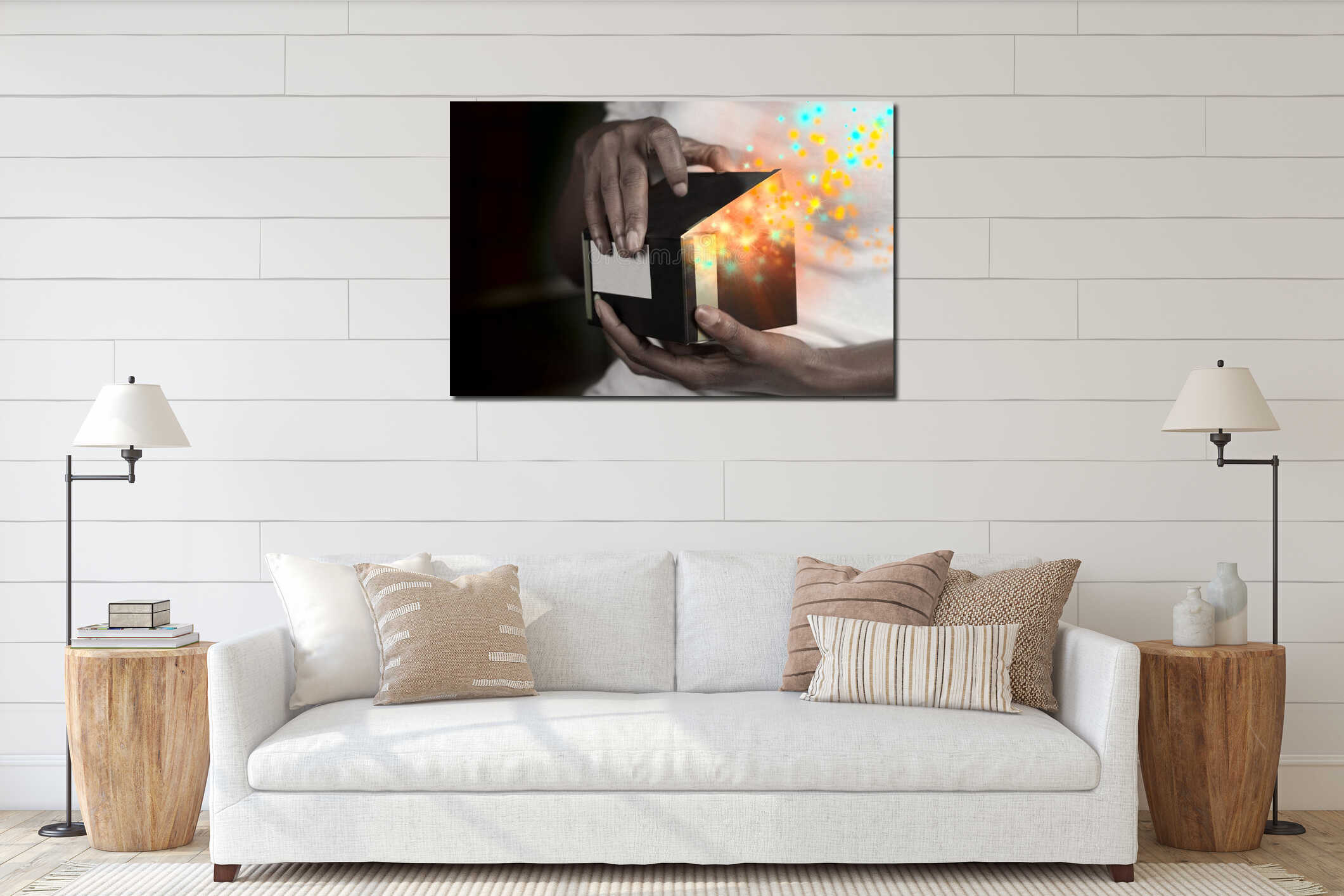 Canvas hanging interior mockup