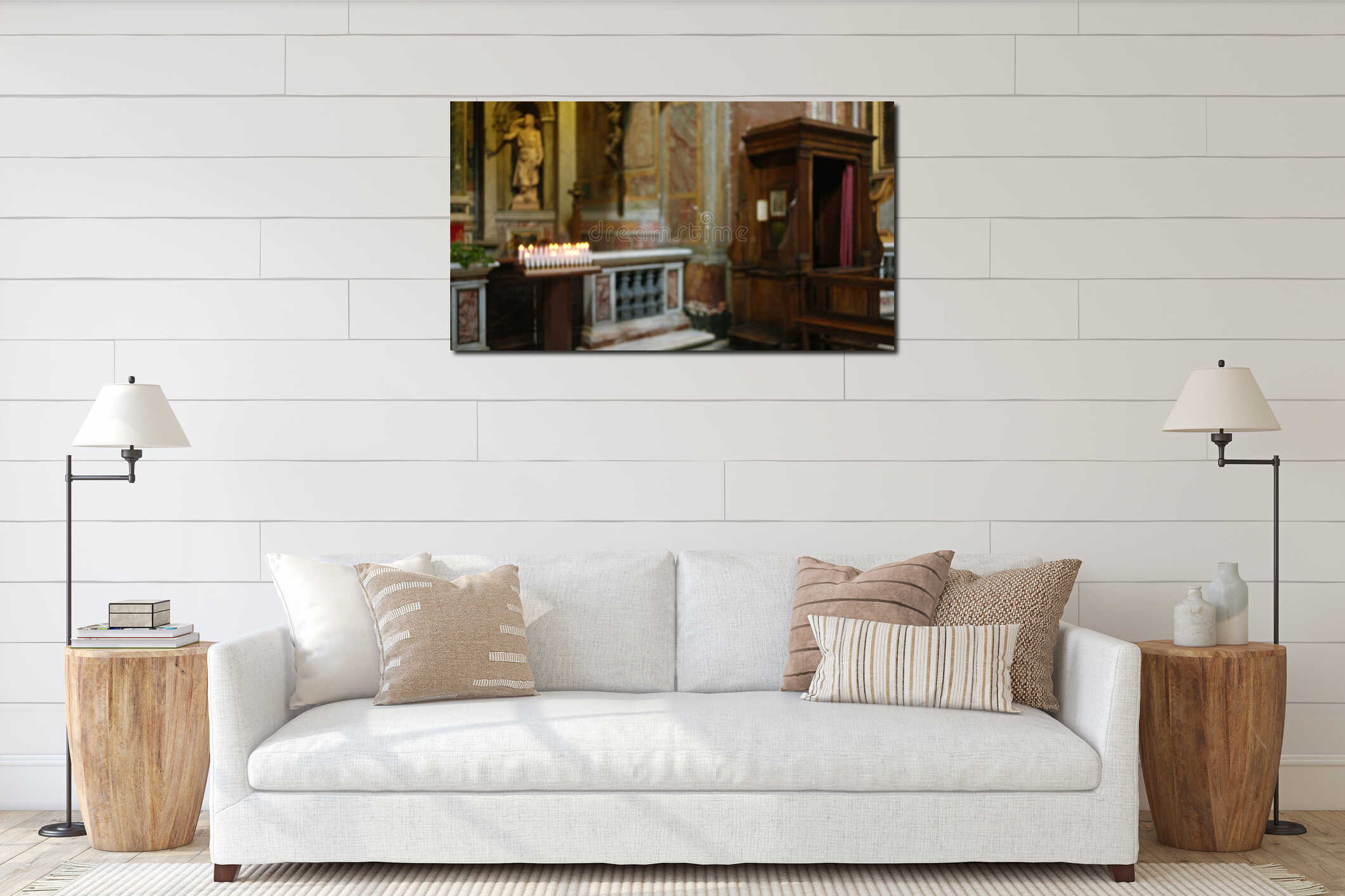 Canvas hanging interior mockup