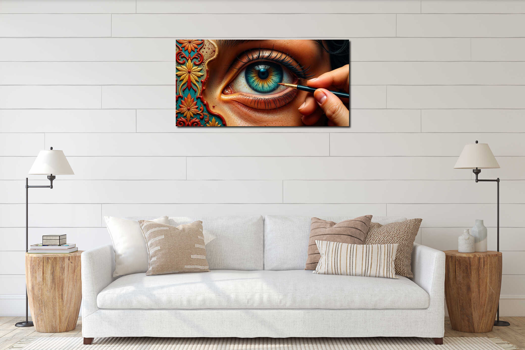 Canvas hanging interior mockup