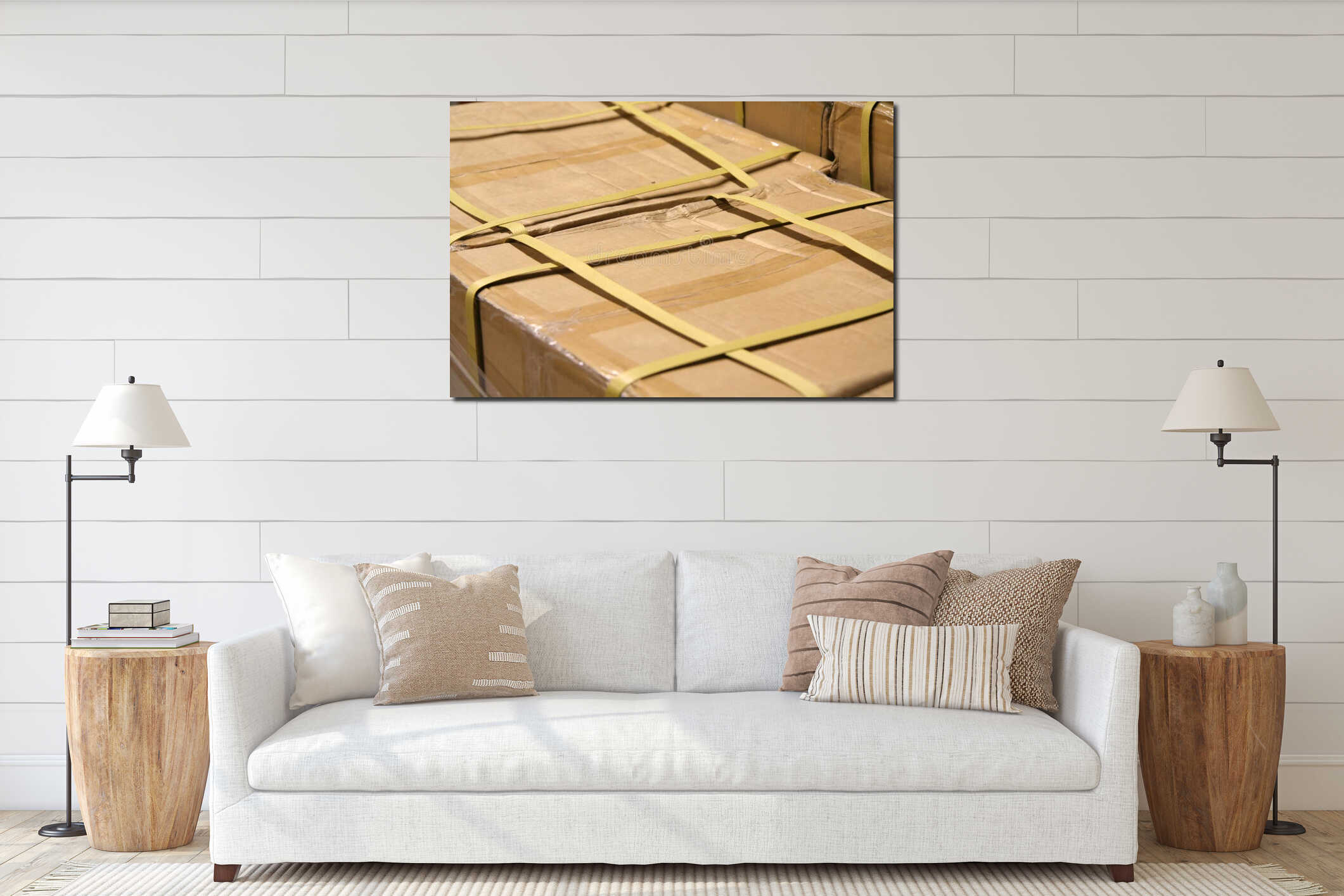 Canvas hanging interior mockup