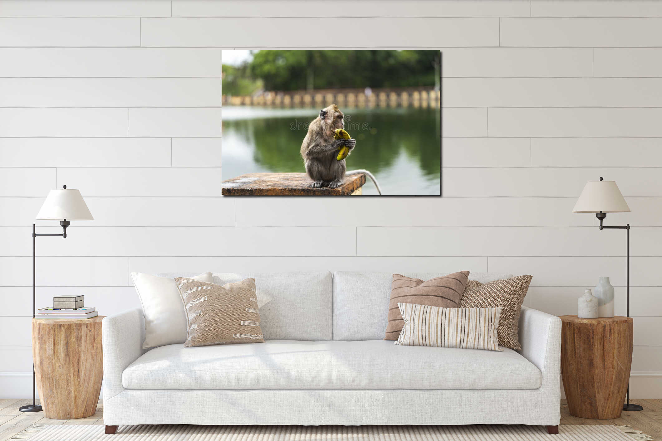 Canvas hanging interior mockup