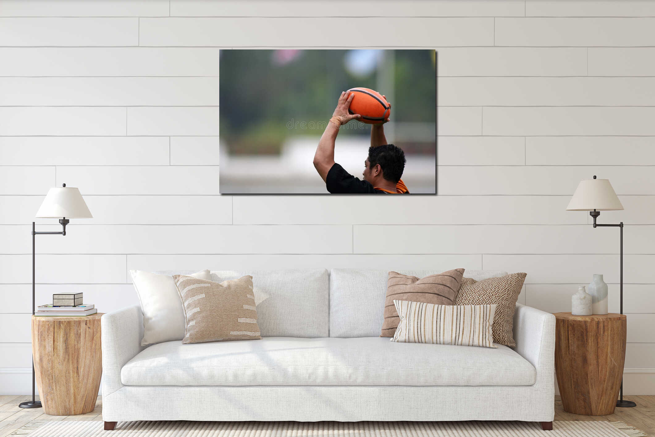 Canvas hanging interior mockup