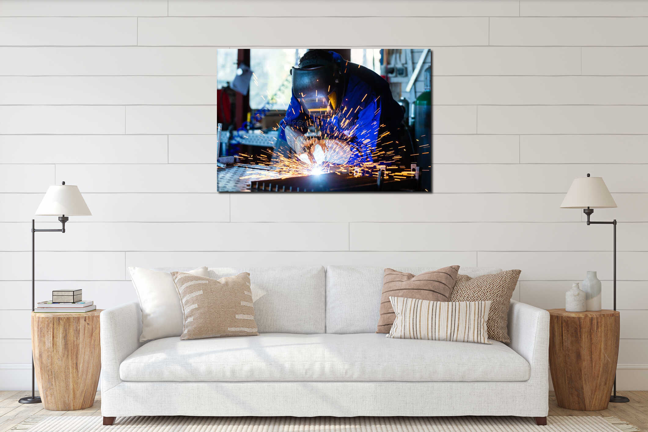 Canvas hanging interior mockup