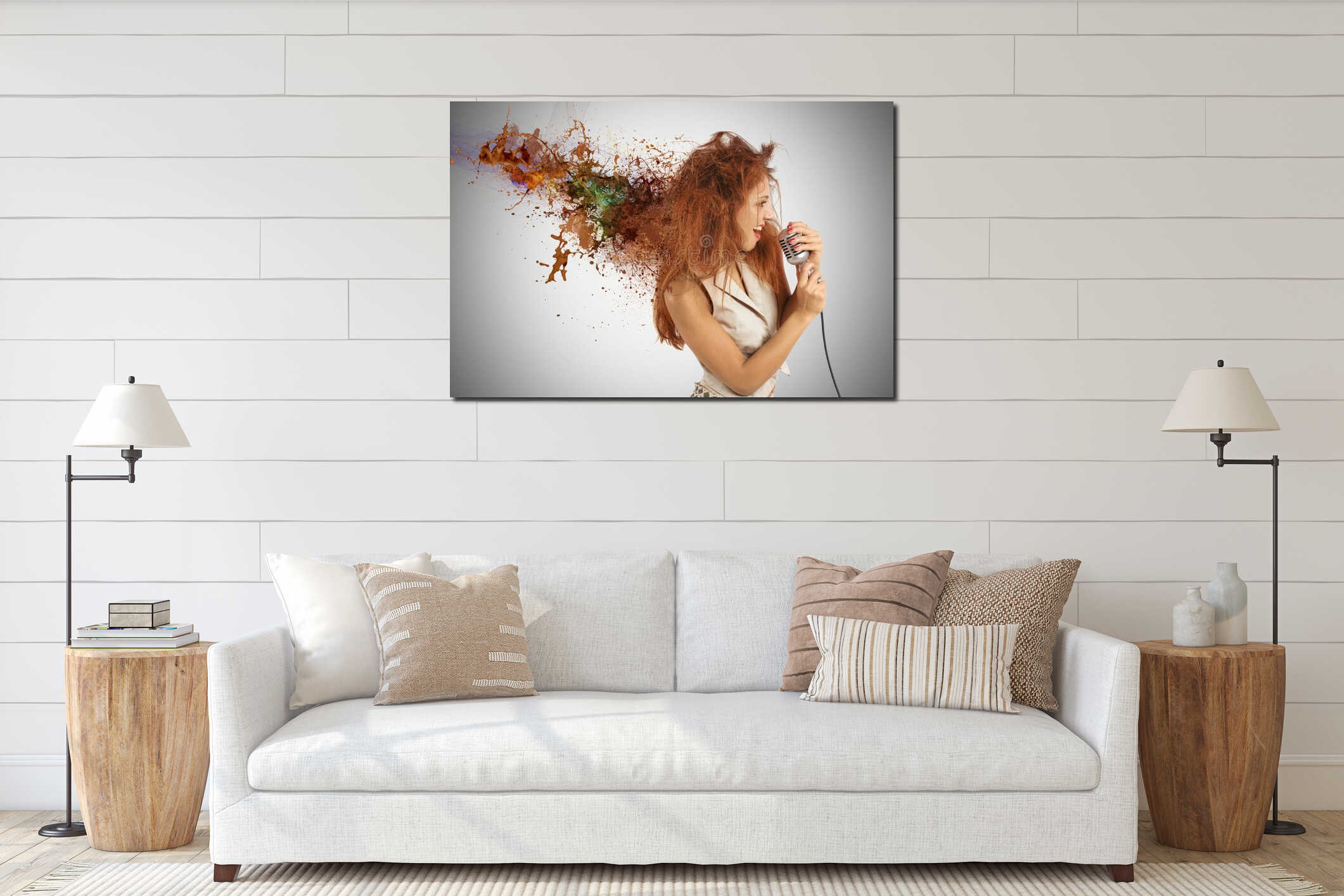 Canvas hanging interior mockup