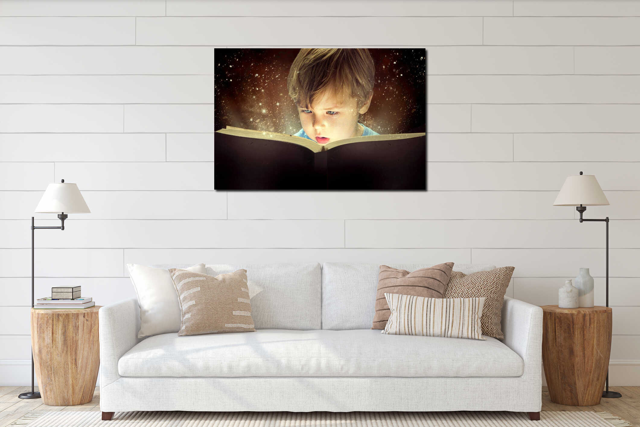 Canvas hanging interior mockup