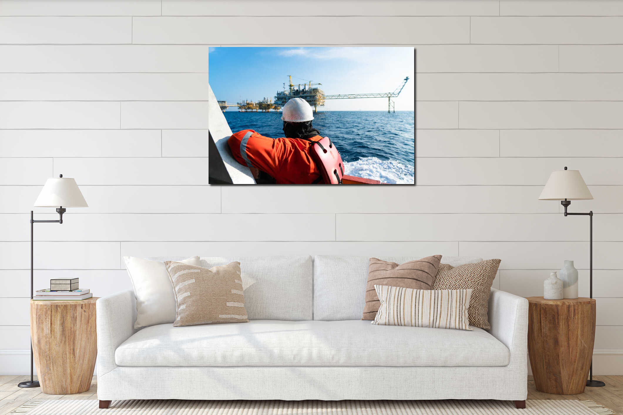 Canvas hanging interior mockup
