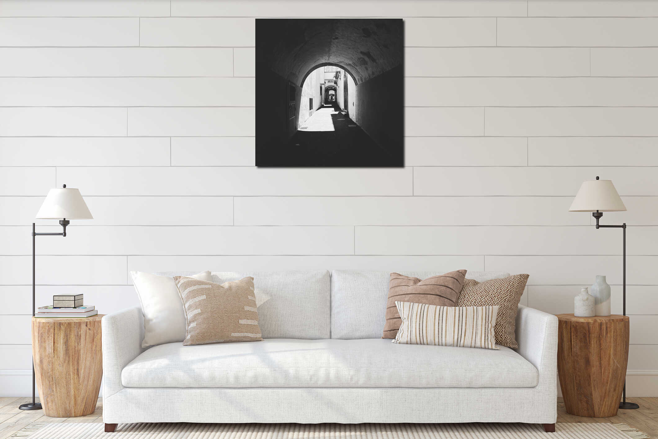 Canvas hanging interior mockup