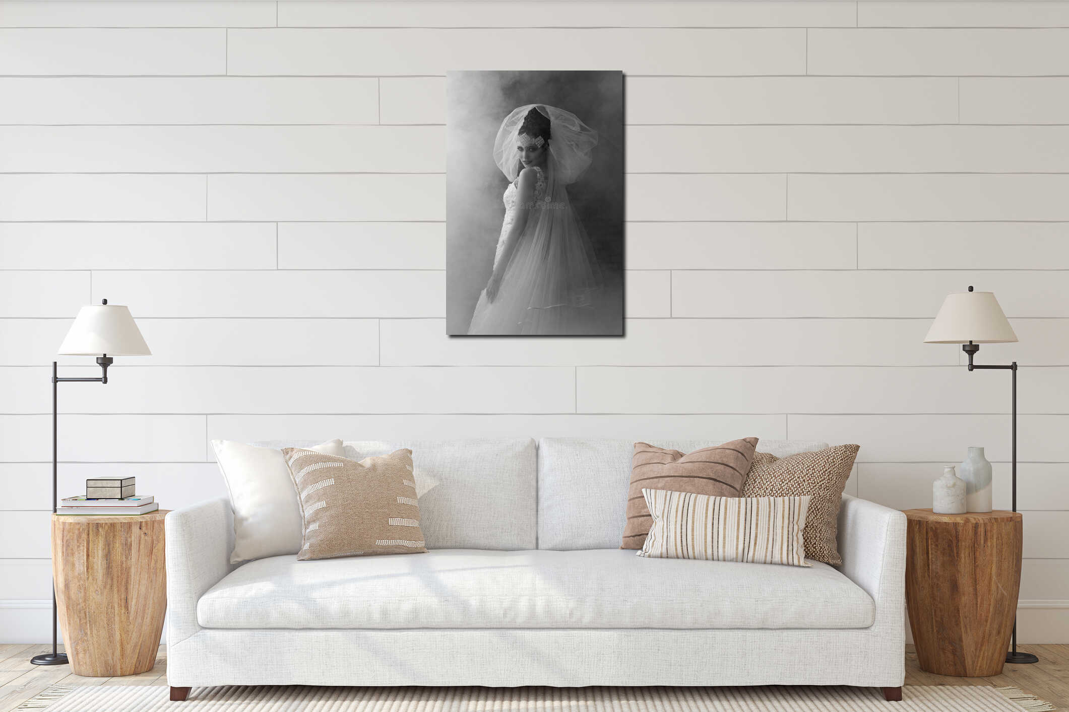 Canvas hanging interior mockup
