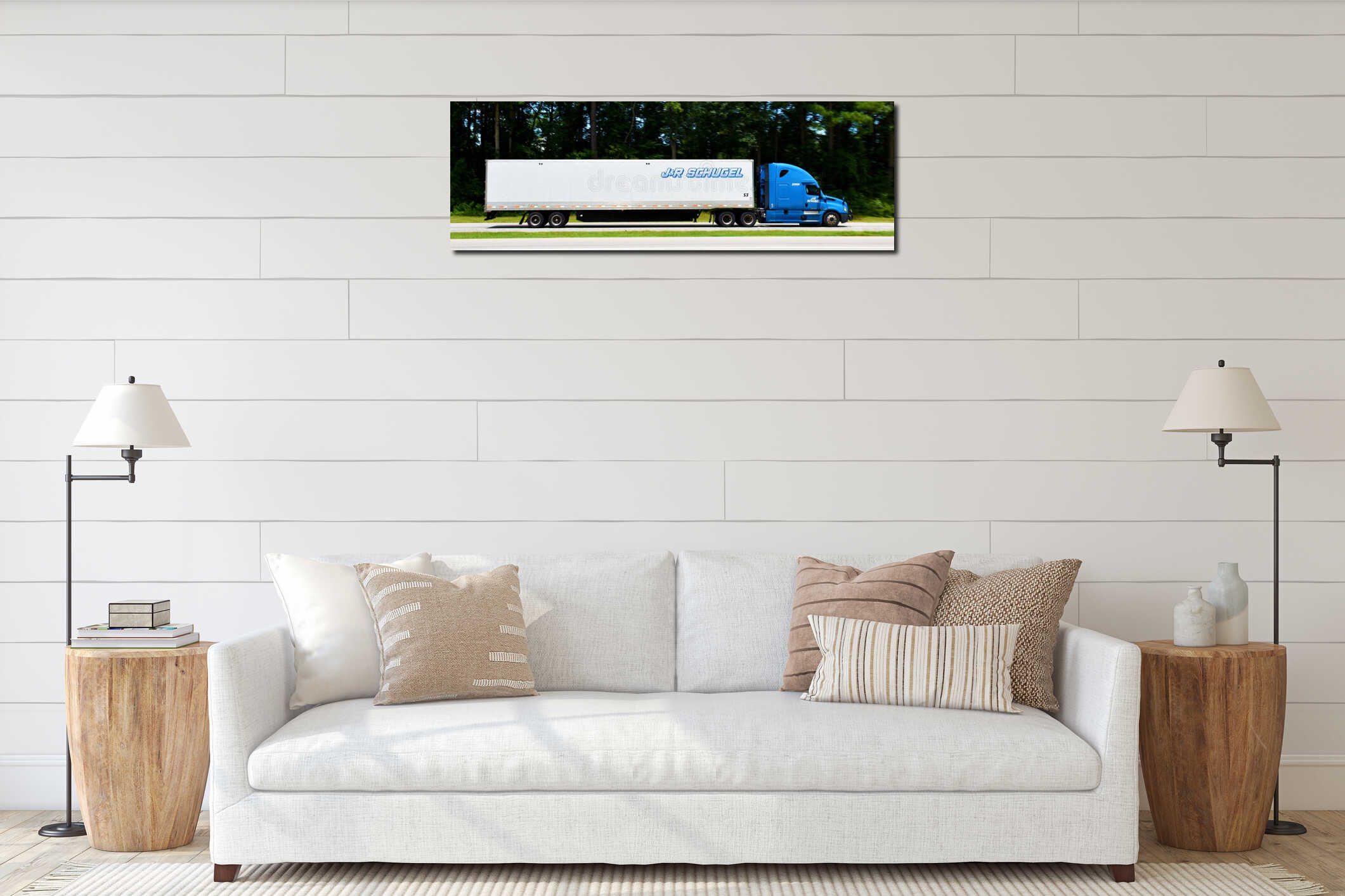Canvas hanging interior mockup
