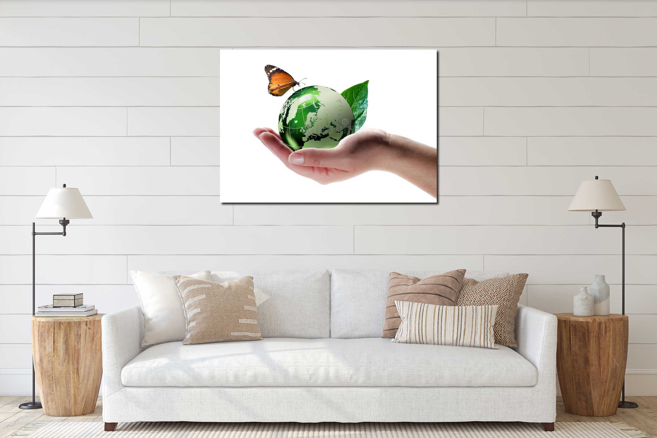 Canvas hanging interior mockup