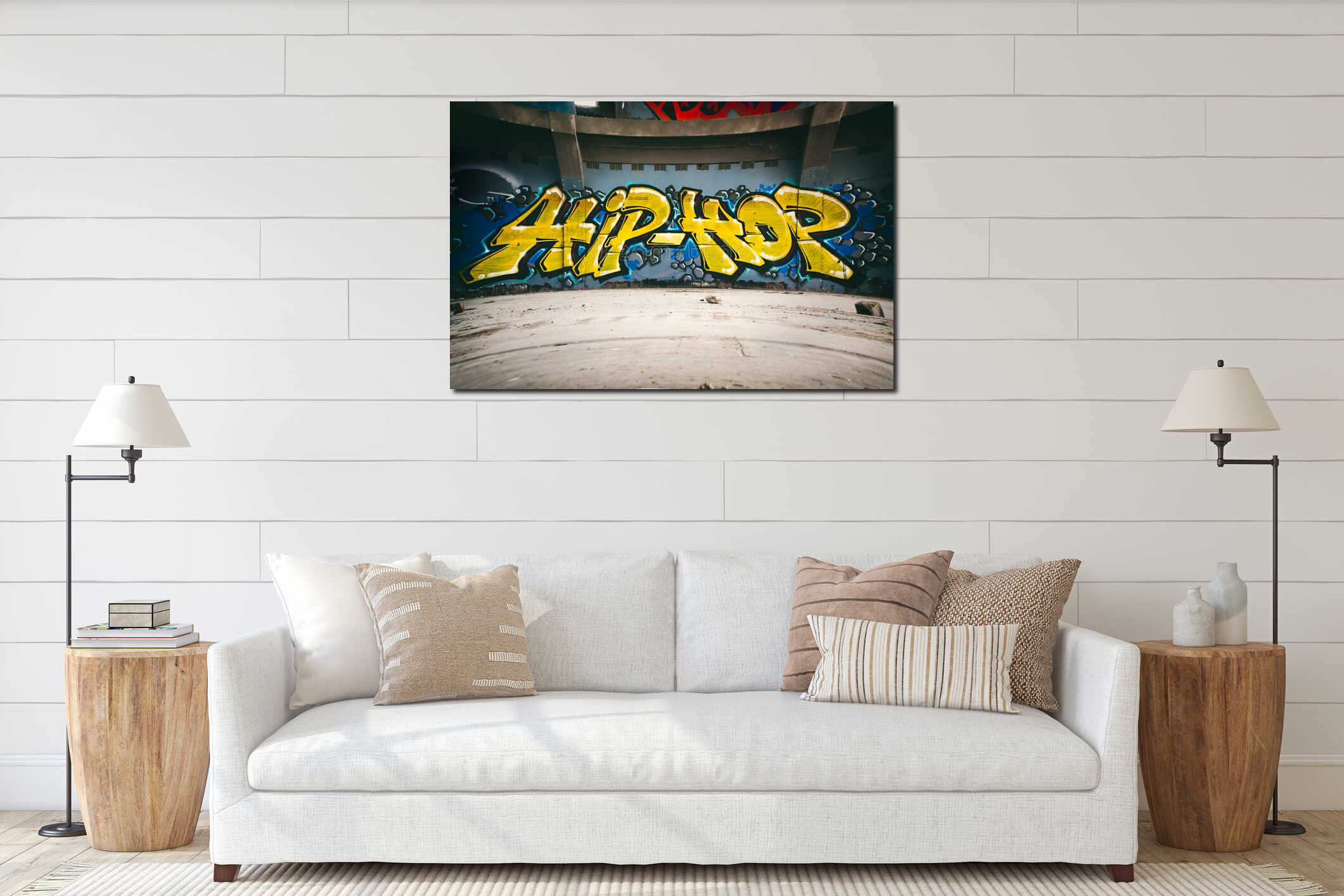 Canvas hanging interior mockup