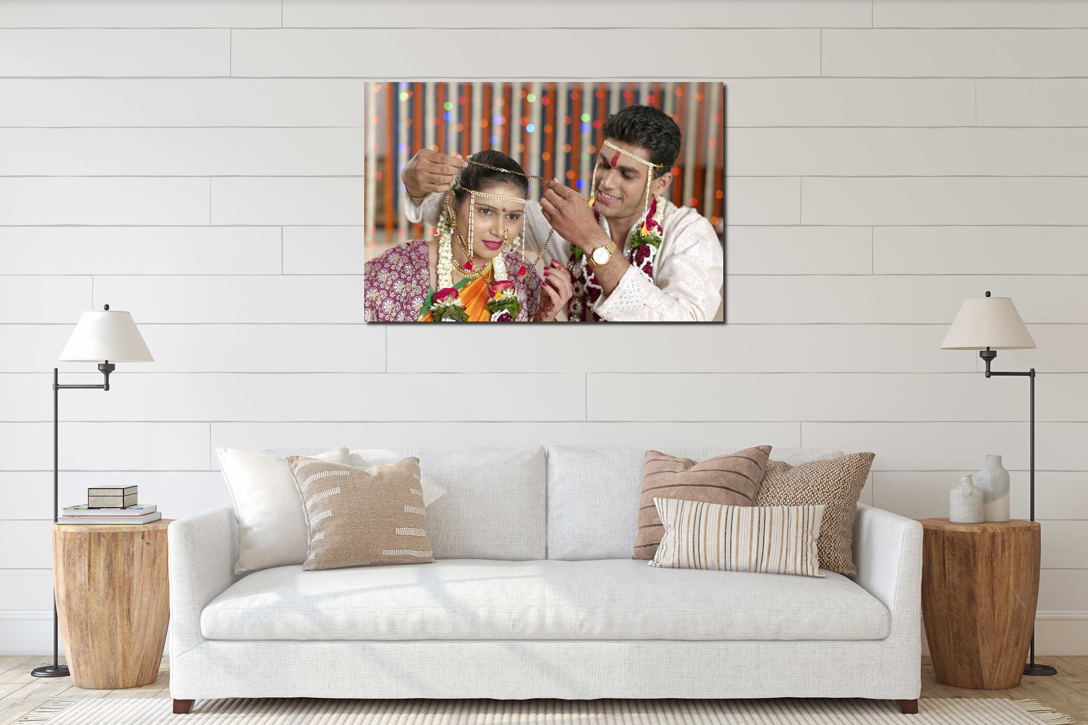 Canvas hanging interior mockup