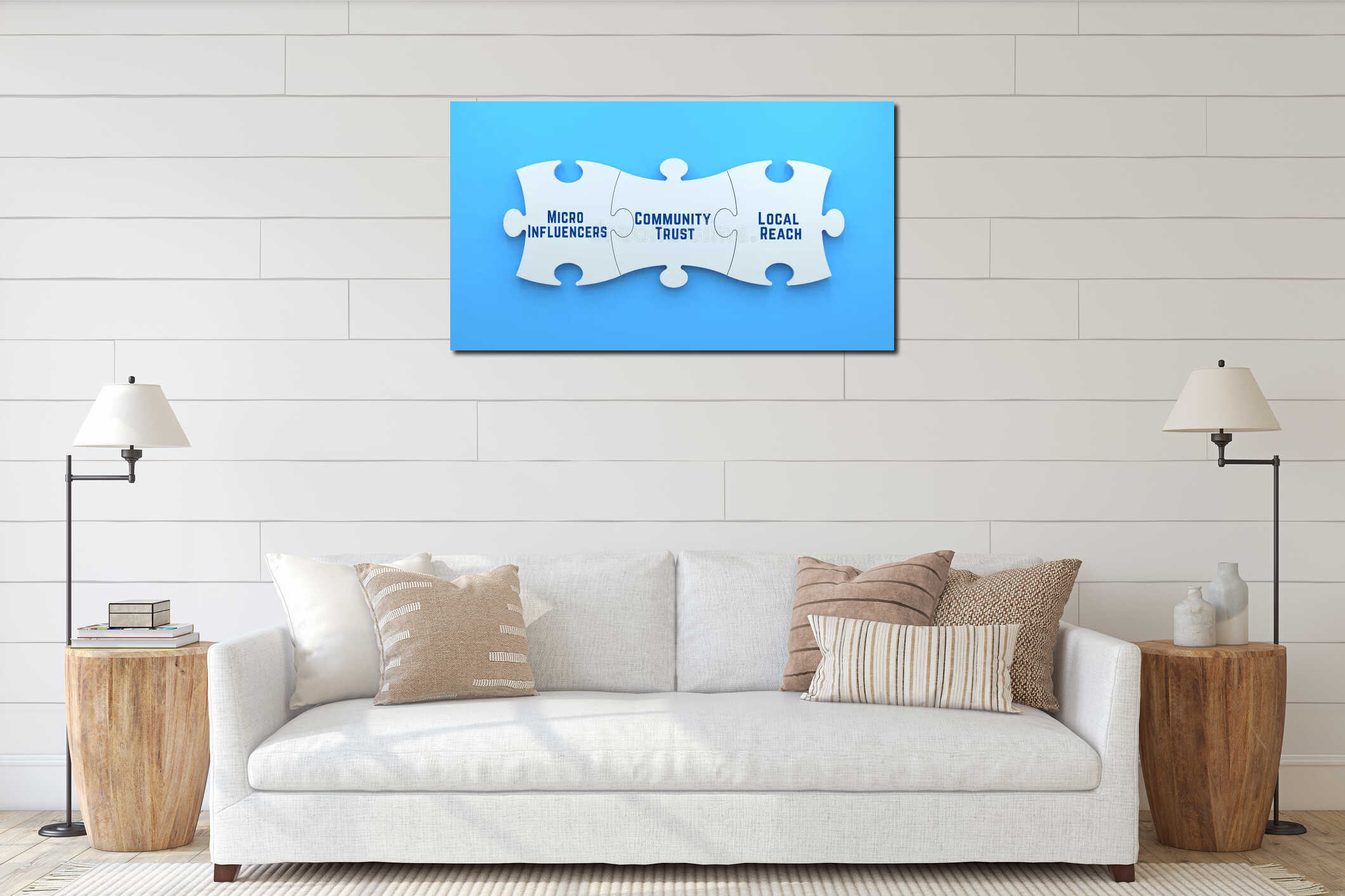 Canvas hanging interior mockup