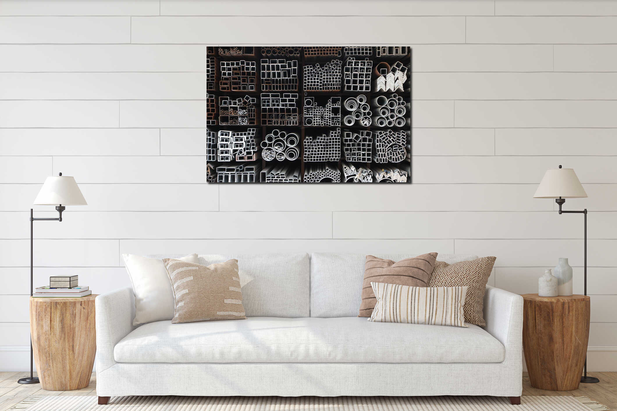 Canvas hanging interior mockup