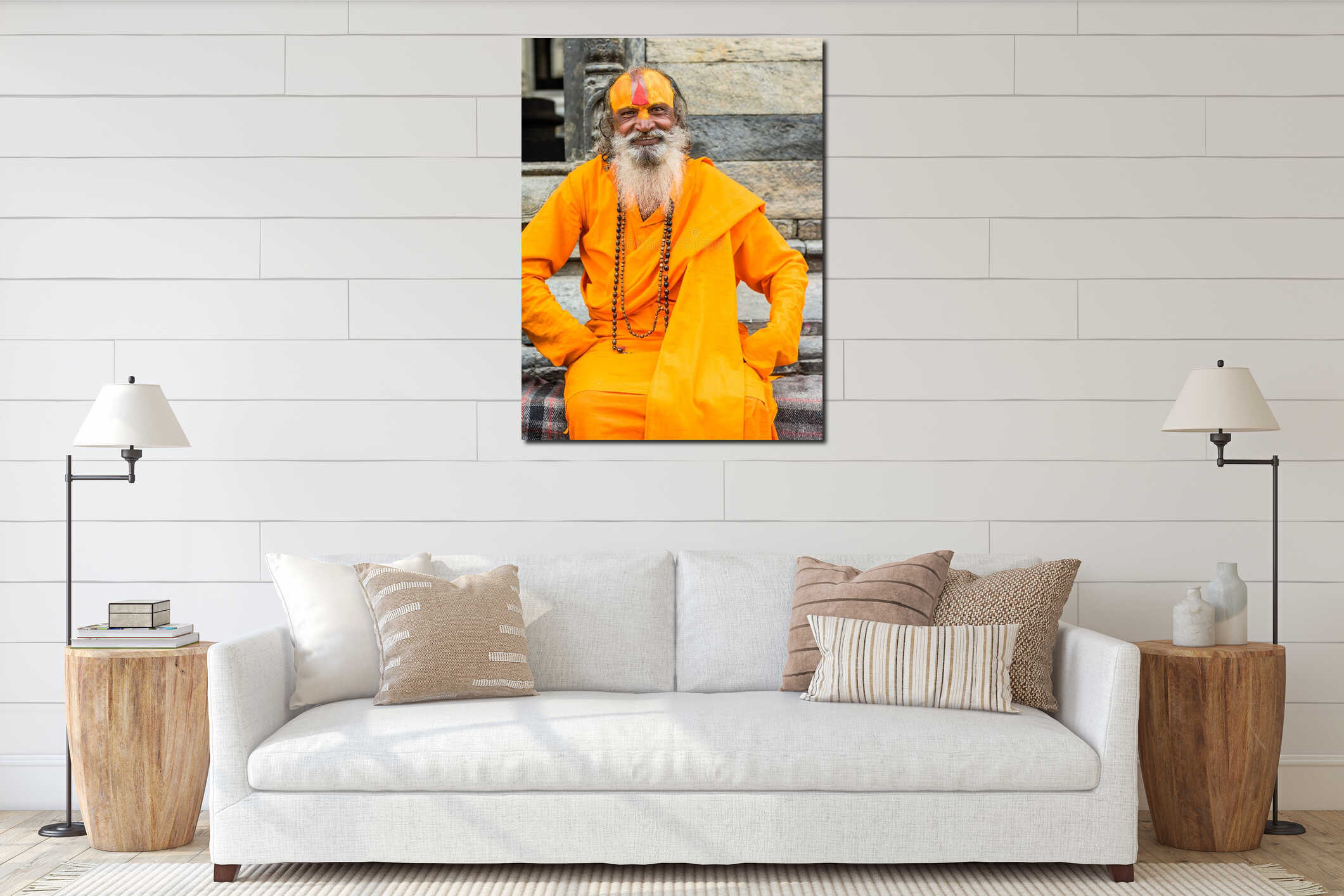 Canvas hanging interior mockup