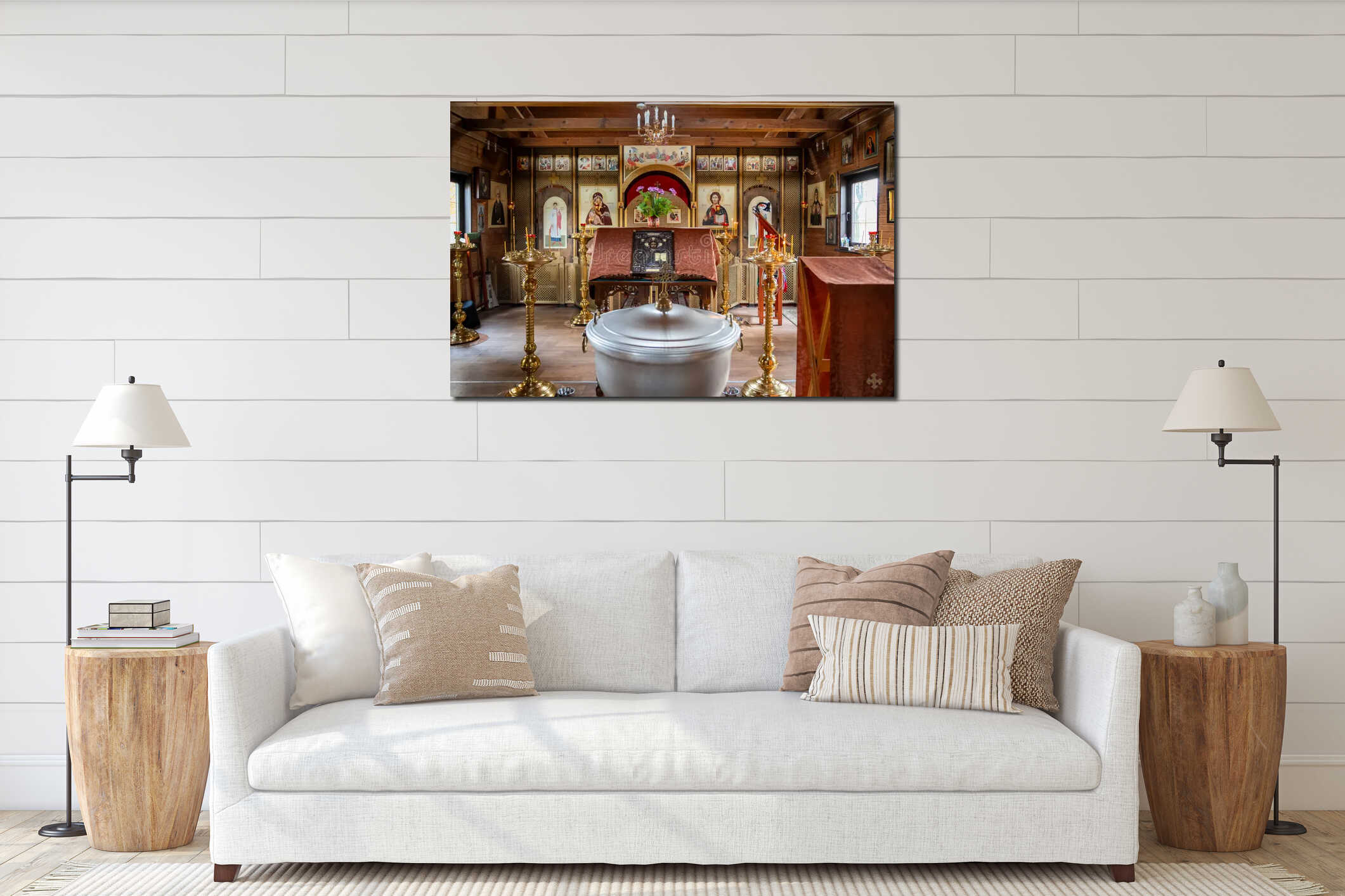 Canvas hanging interior mockup