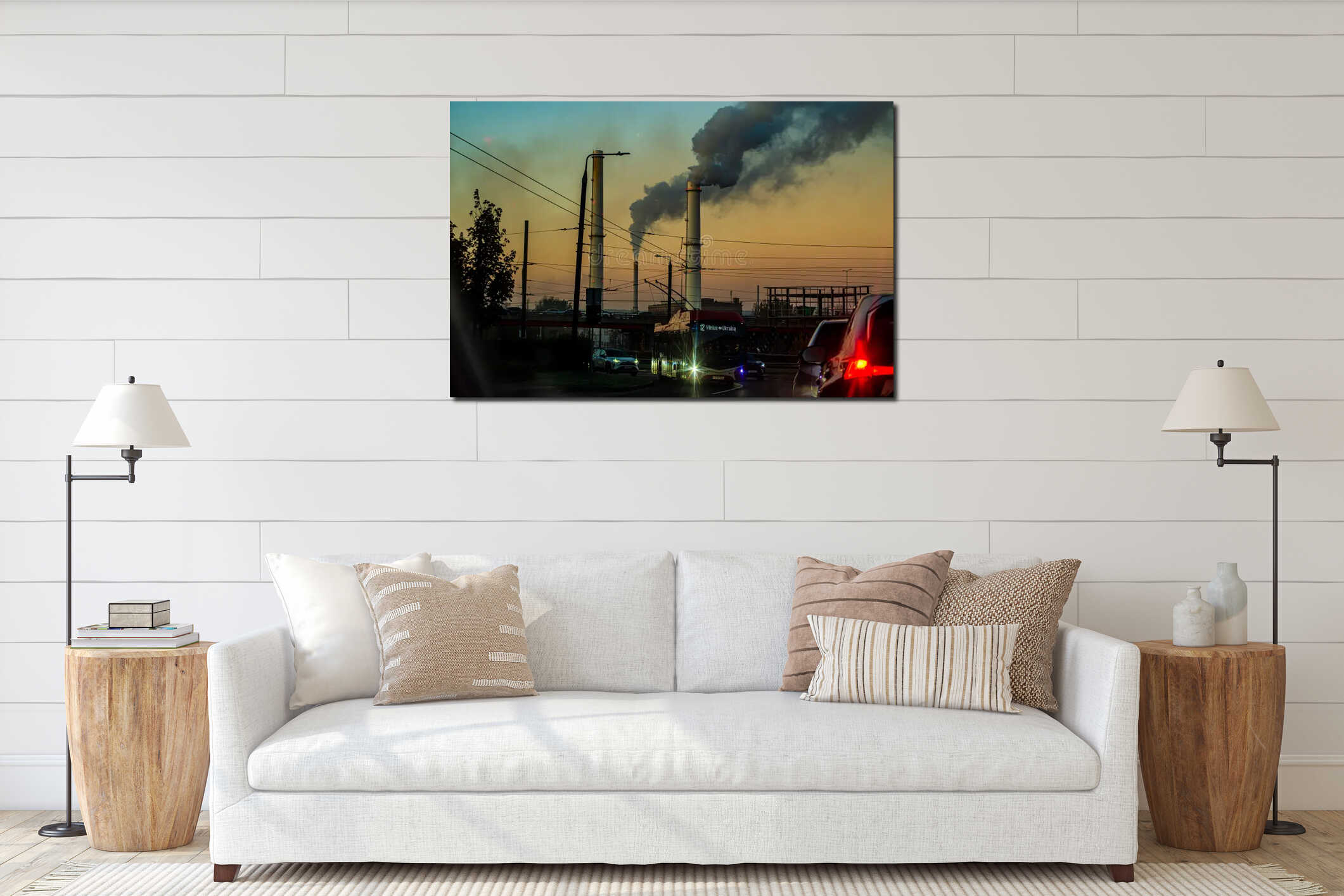 Canvas hanging interior mockup