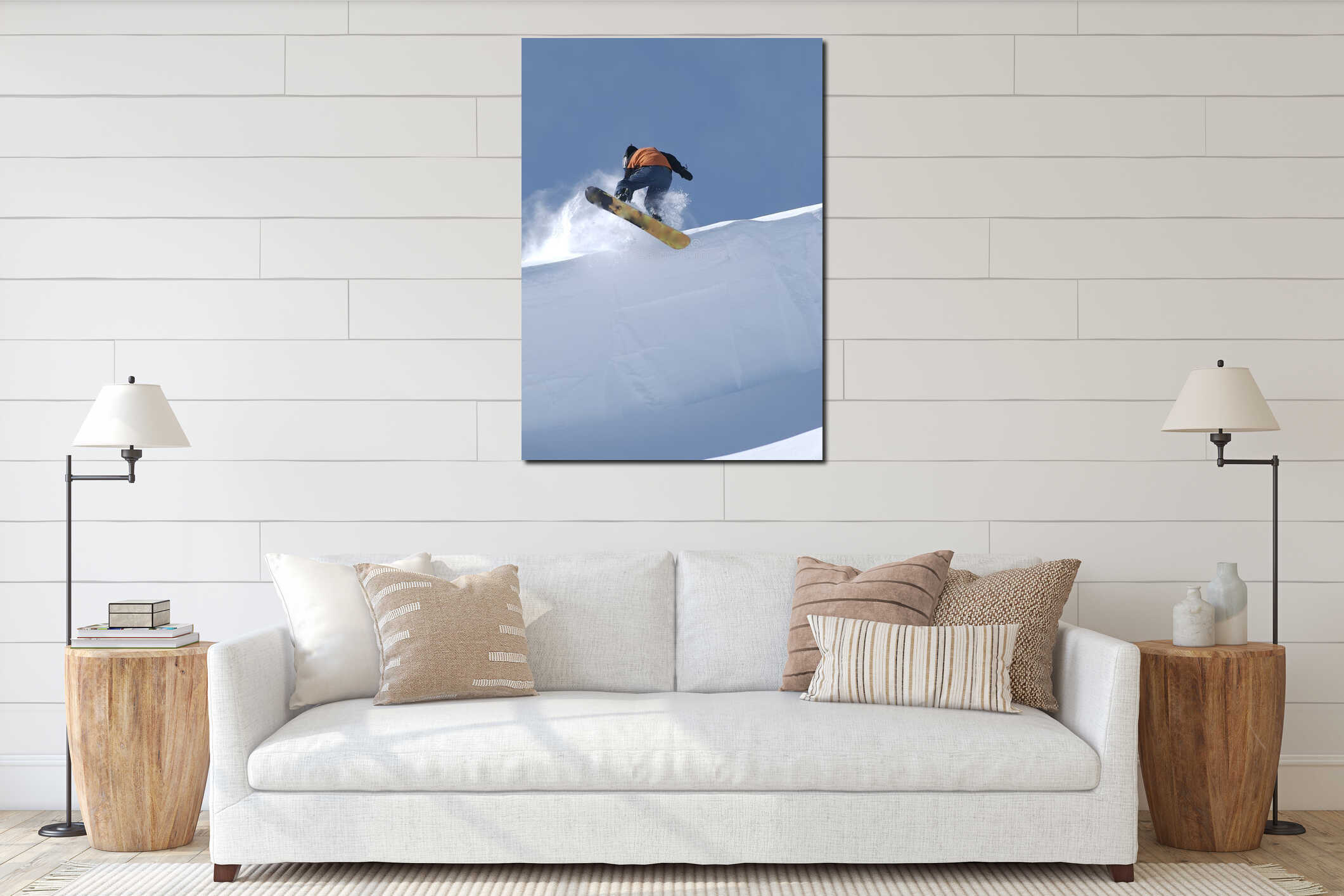 Canvas hanging interior mockup