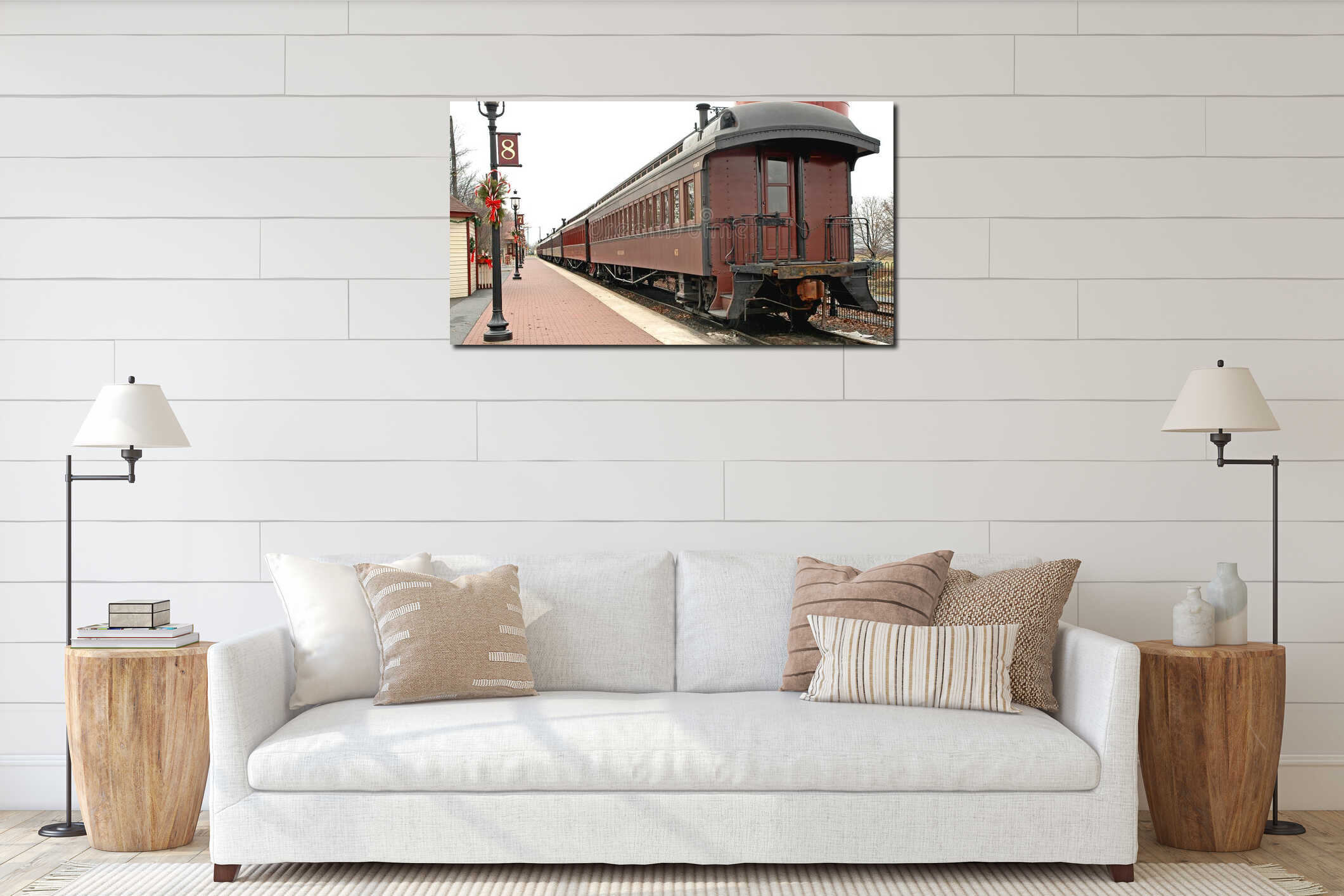 Canvas hanging interior mockup