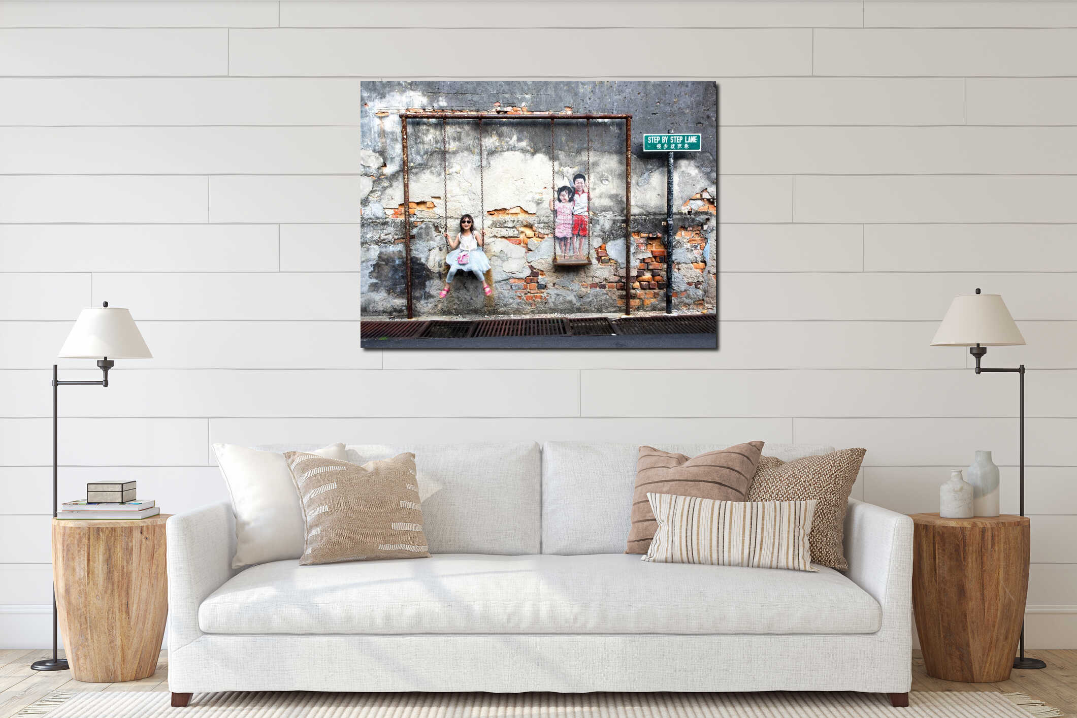 Canvas hanging interior mockup