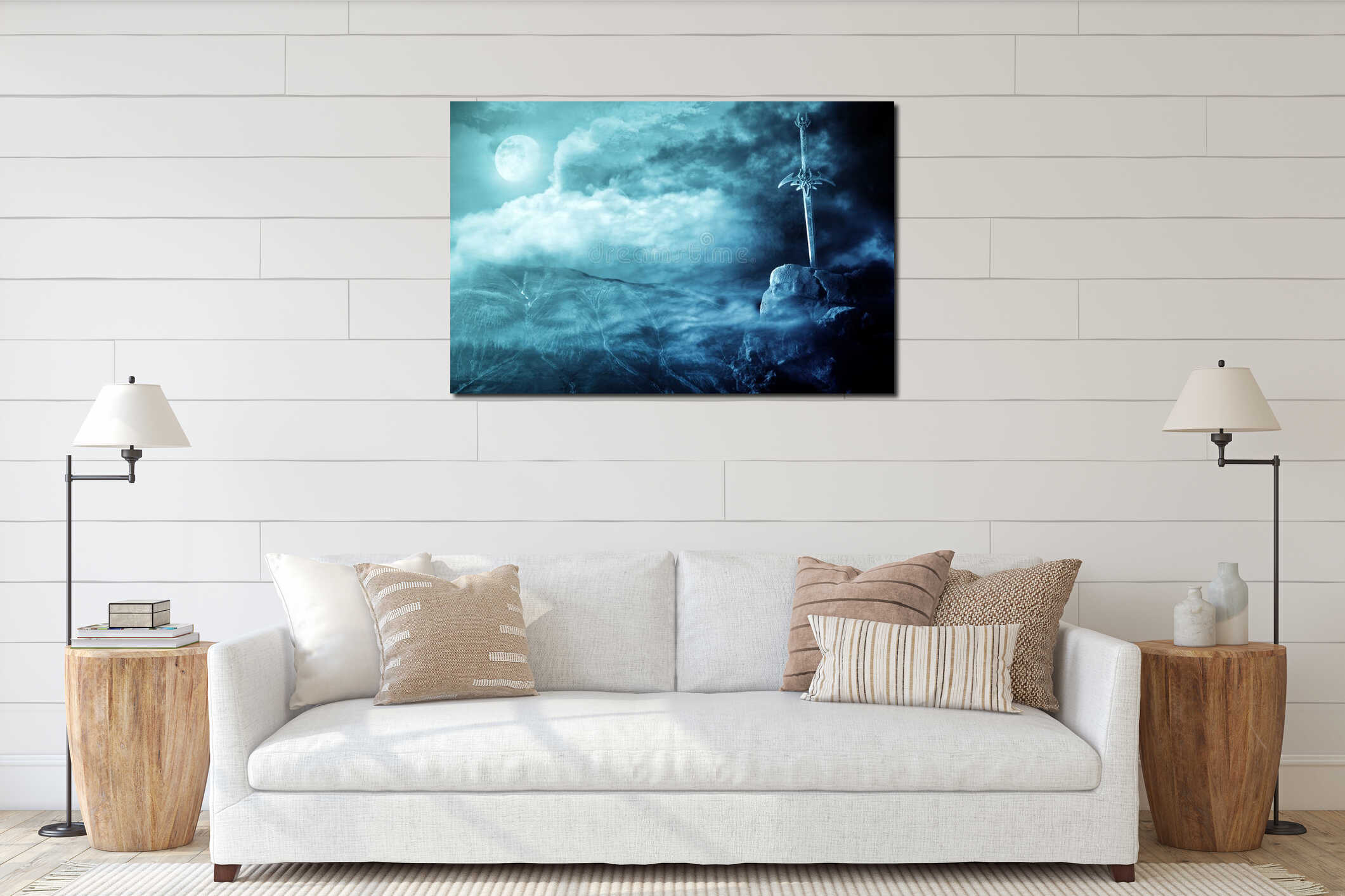 Canvas hanging interior mockup