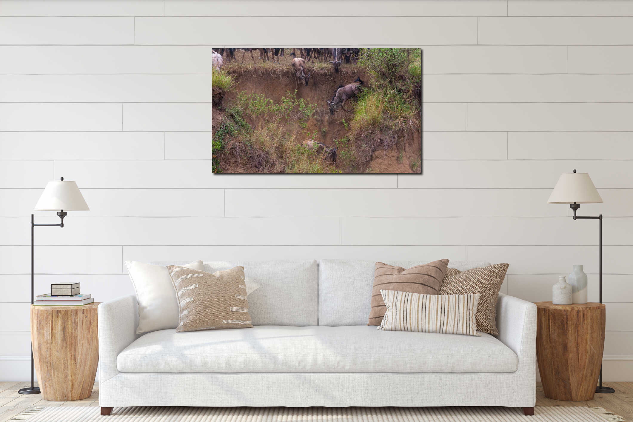 Canvas hanging interior mockup